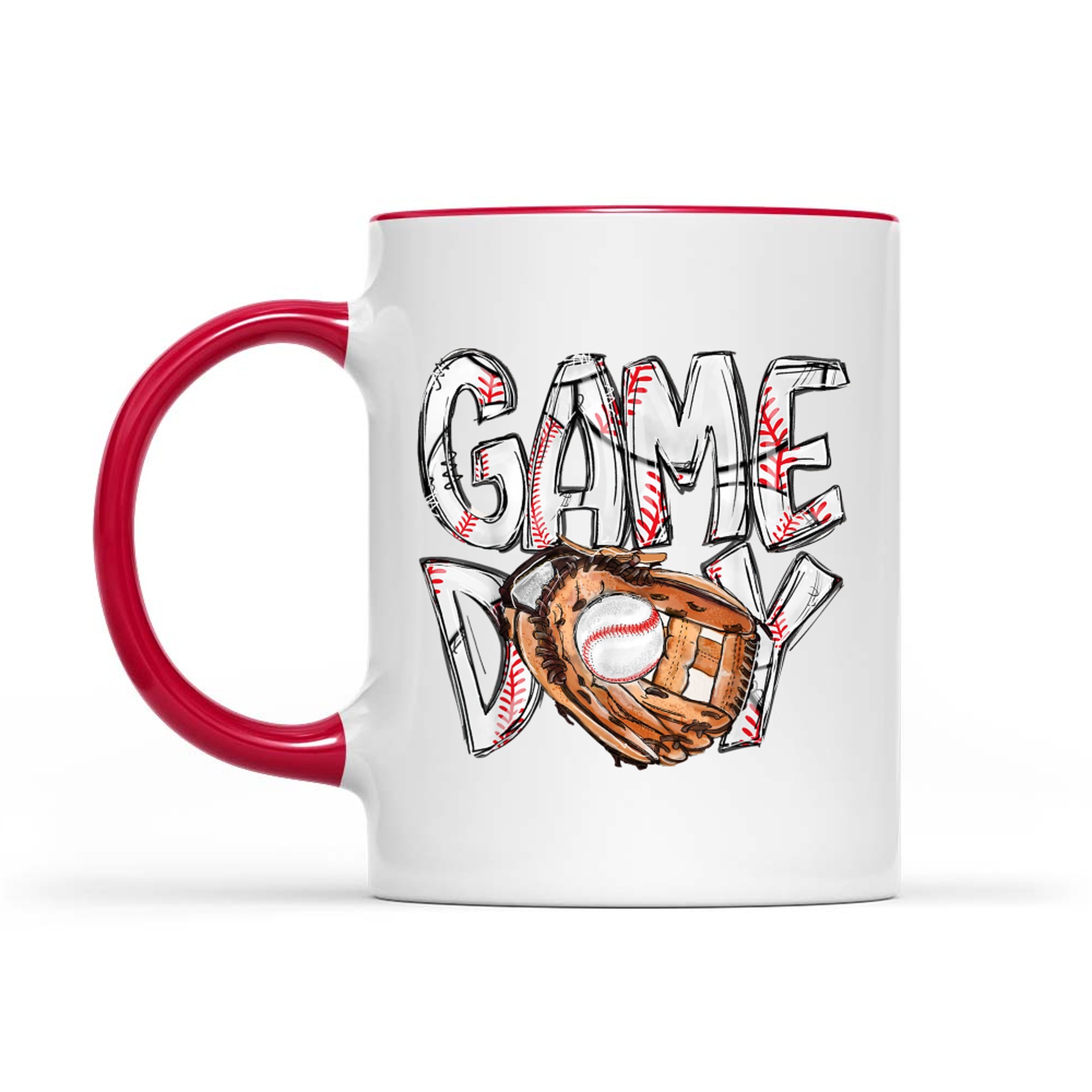Cute Game Day Baseball Softball Heart Love Mom Life Both Mug