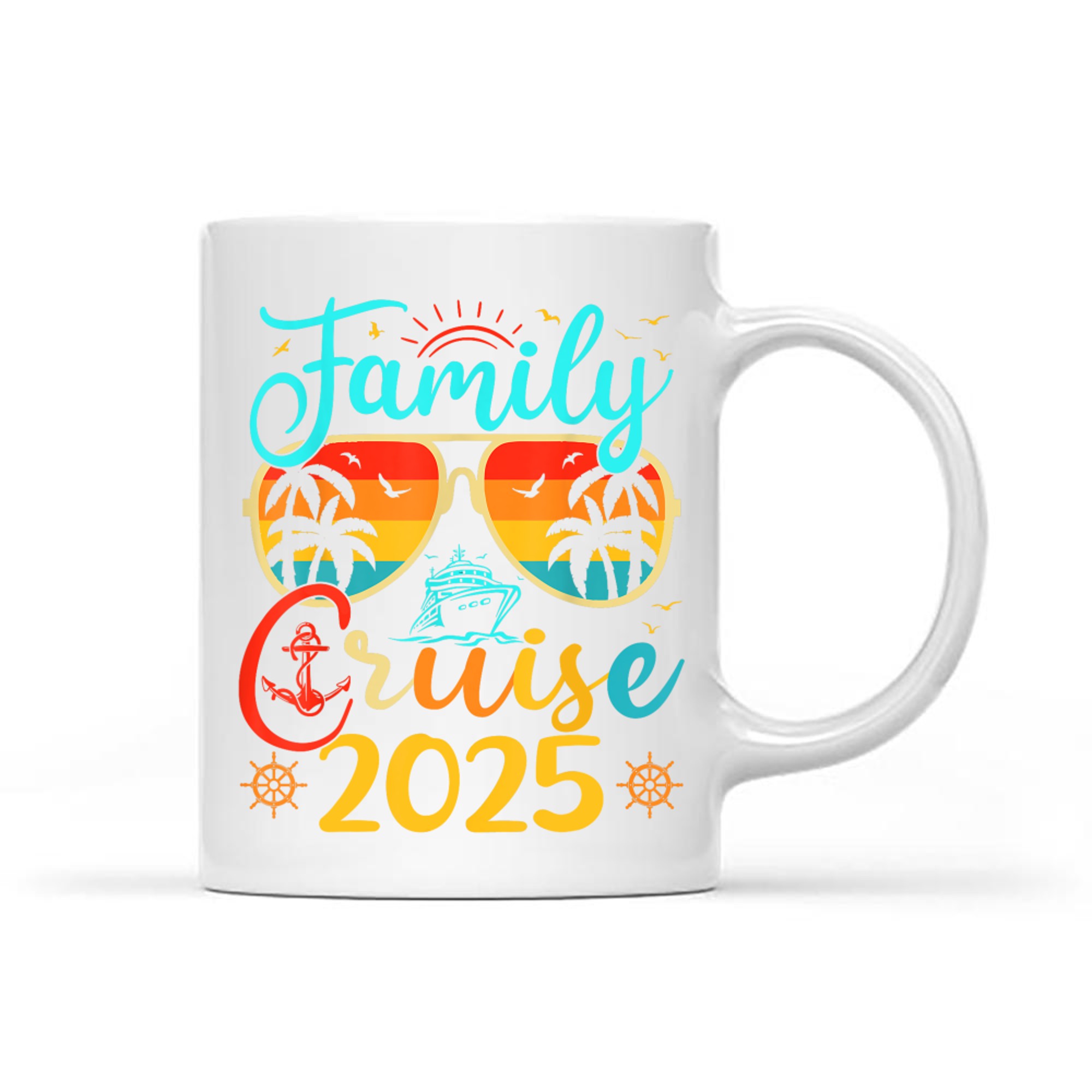 Family Cruise Summer Vacation Matching Glasses Palms Mug