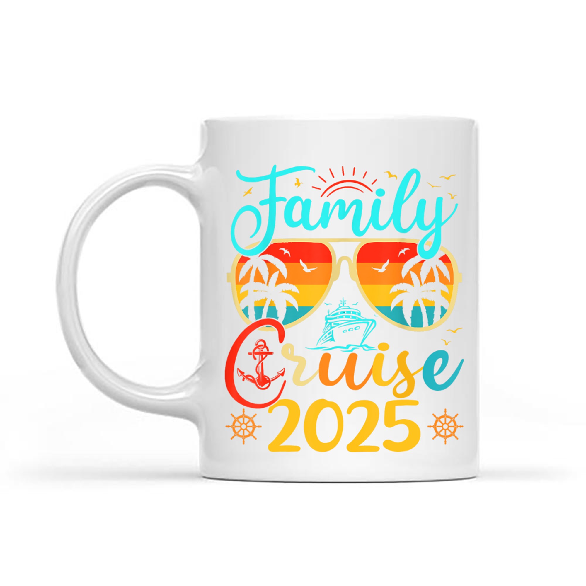 Family Cruise Summer Vacation Matching Glasses Palms Mug