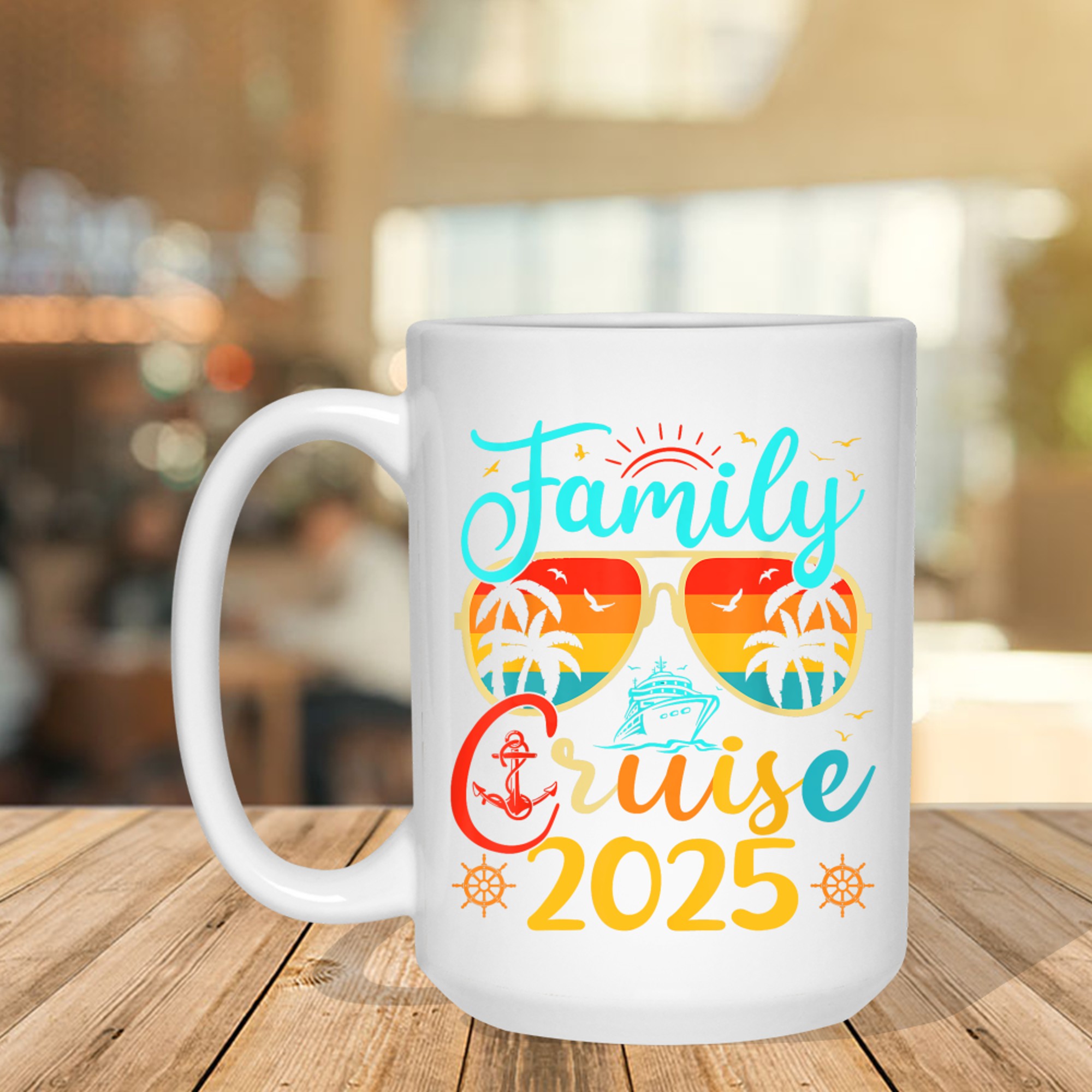 Family Cruise Summer Vacation Matching Glasses Palms Mug
