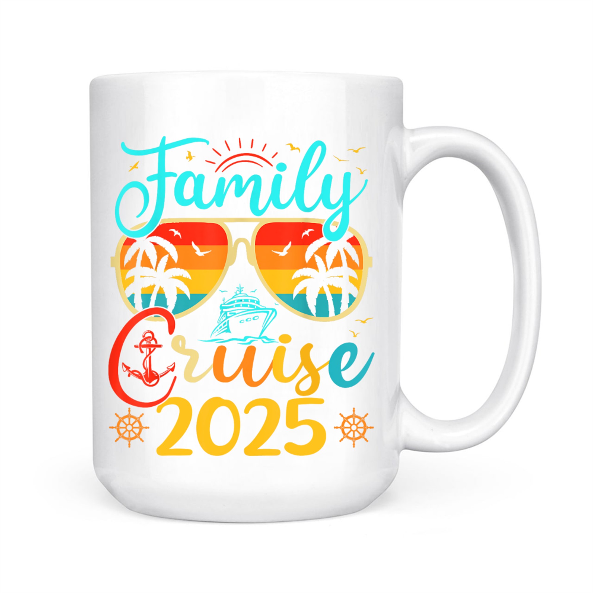 Family Cruise Summer Vacation Matching Glasses Palms Mug