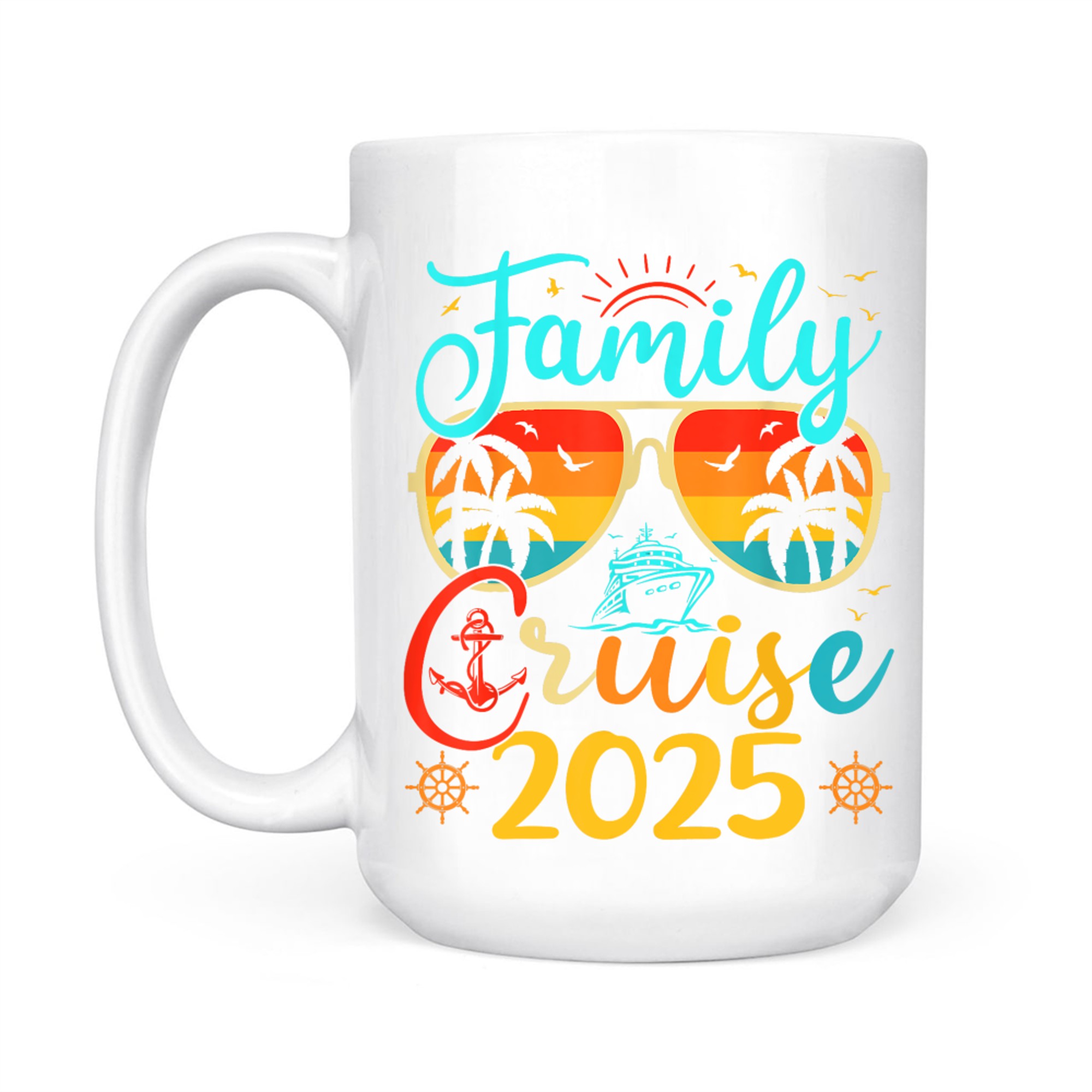 Family Cruise Summer Vacation Matching Glasses Palms Mug
