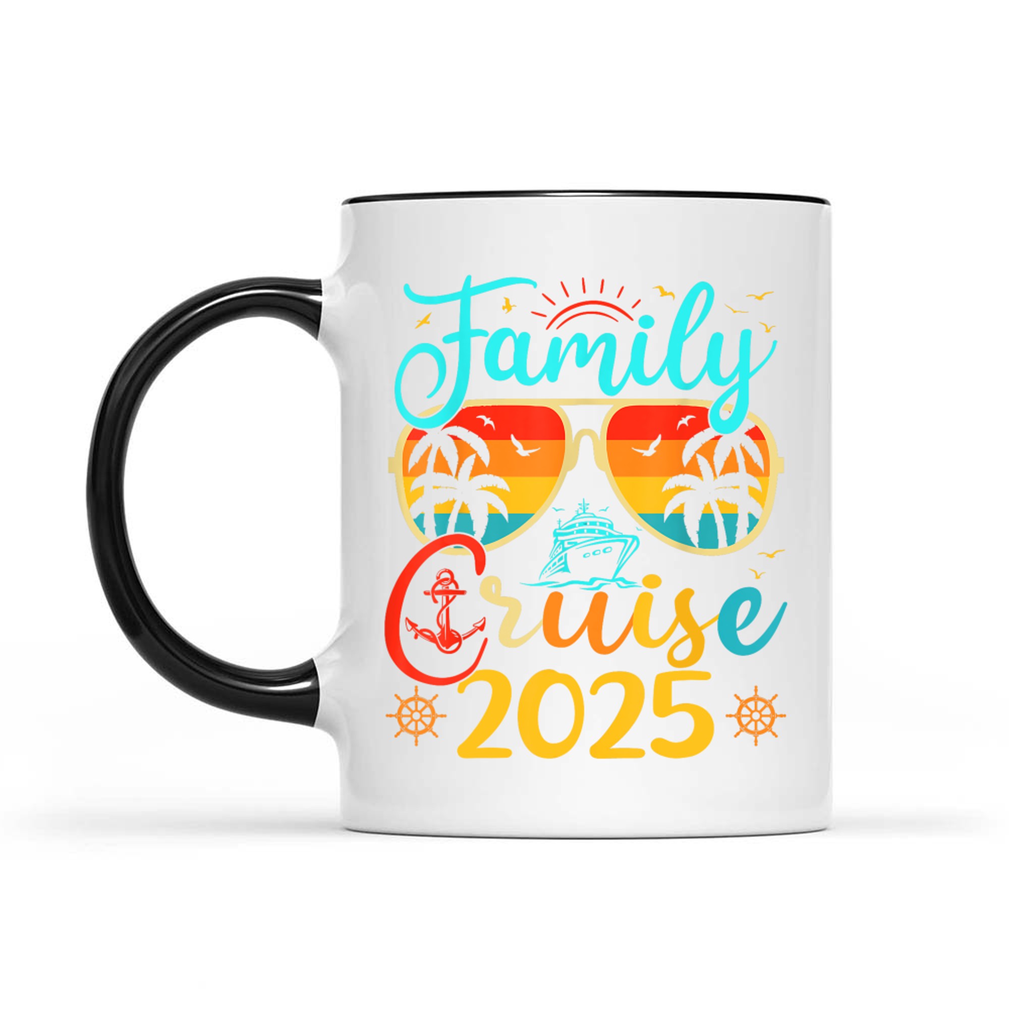 Family Cruise Summer Vacation Matching Glasses Palms Mug