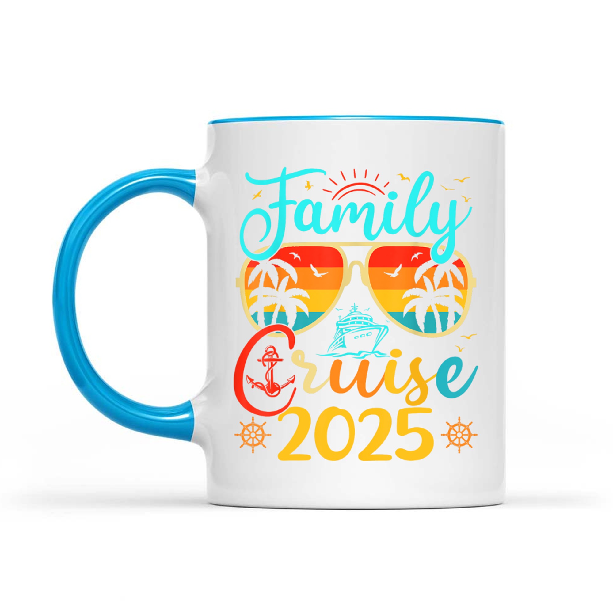 Family Cruise Summer Vacation Matching Glasses Palms Mug