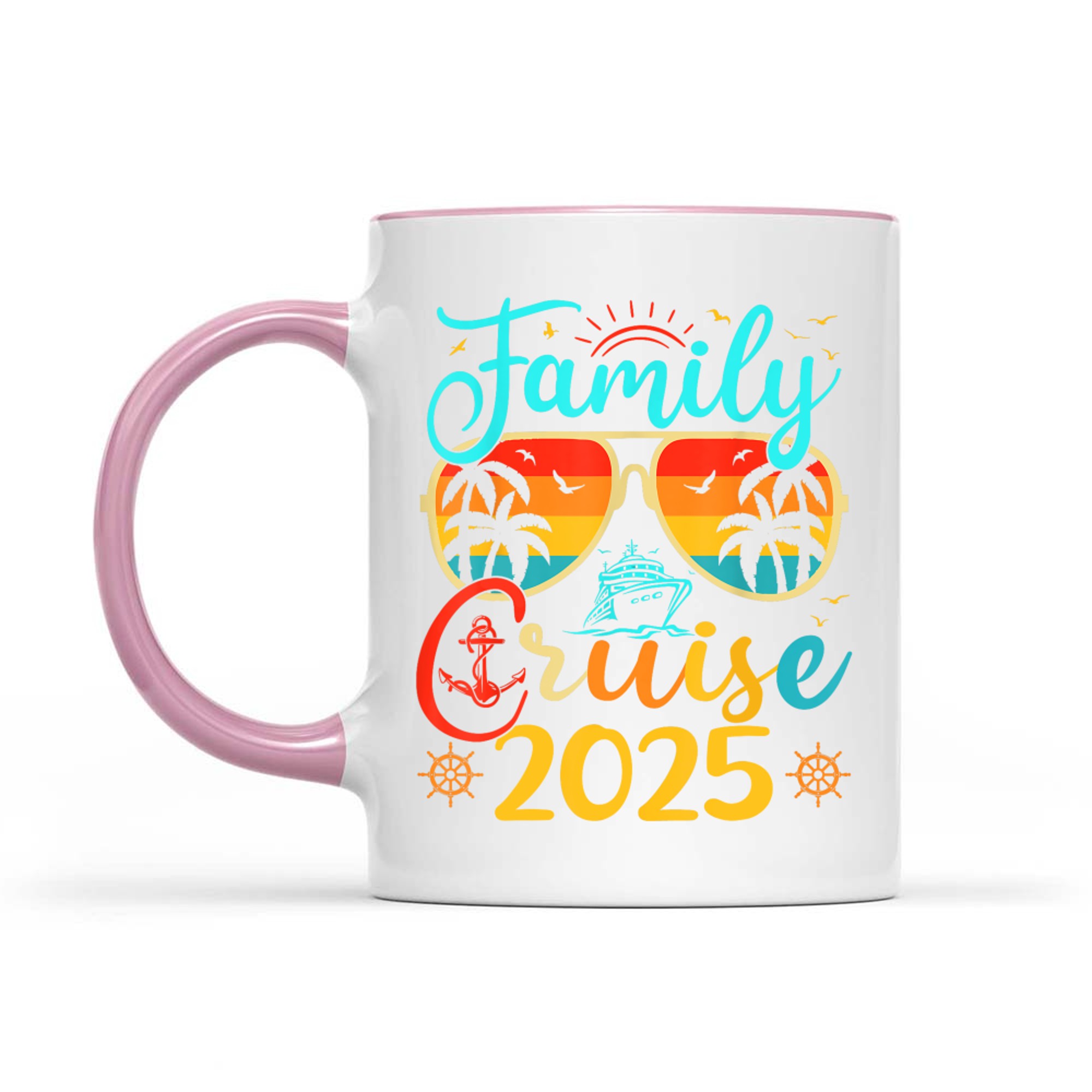 Family Cruise Summer Vacation Matching Glasses Palms Mug