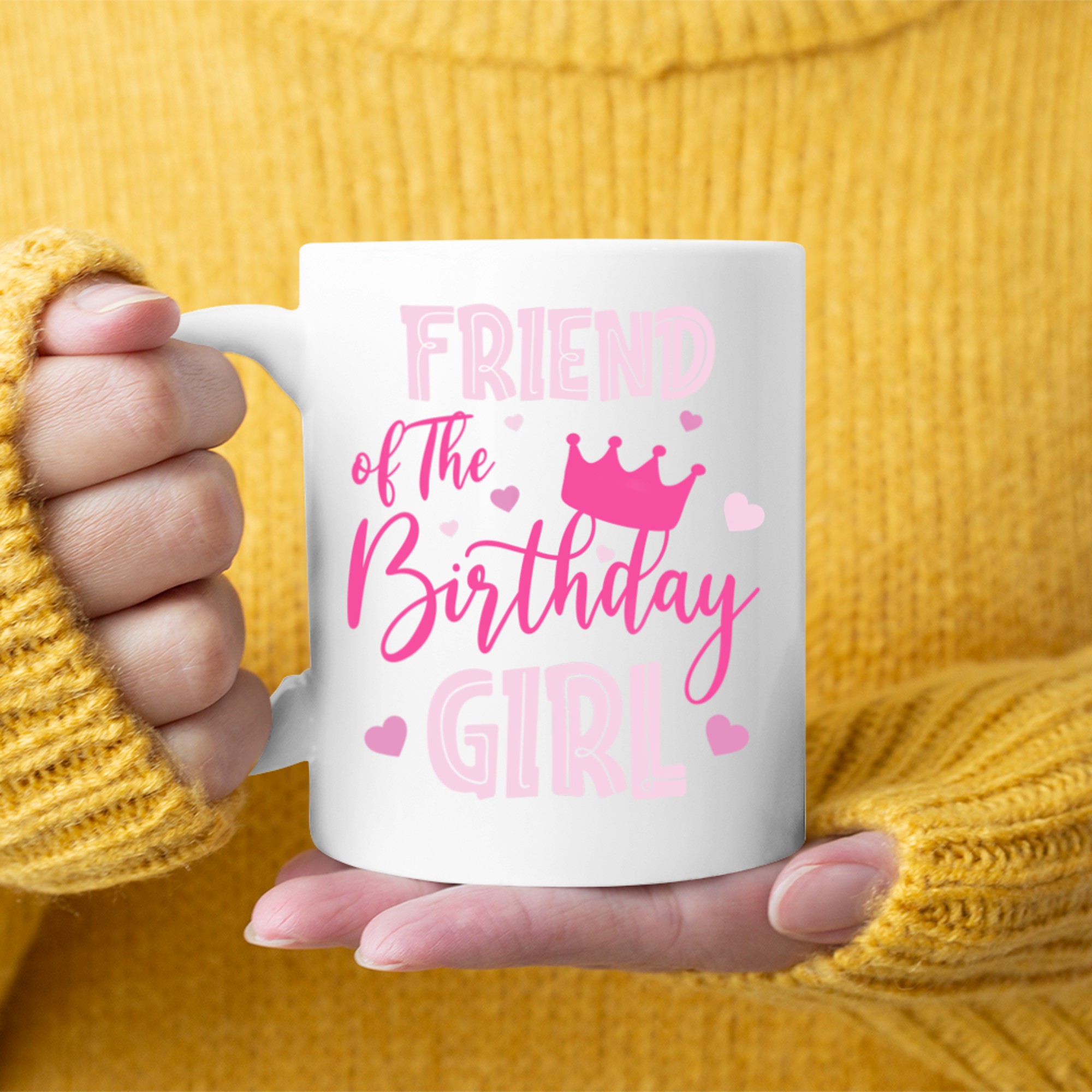 Friend Of The Birthday Girl Cute Pink Matching Family Mug