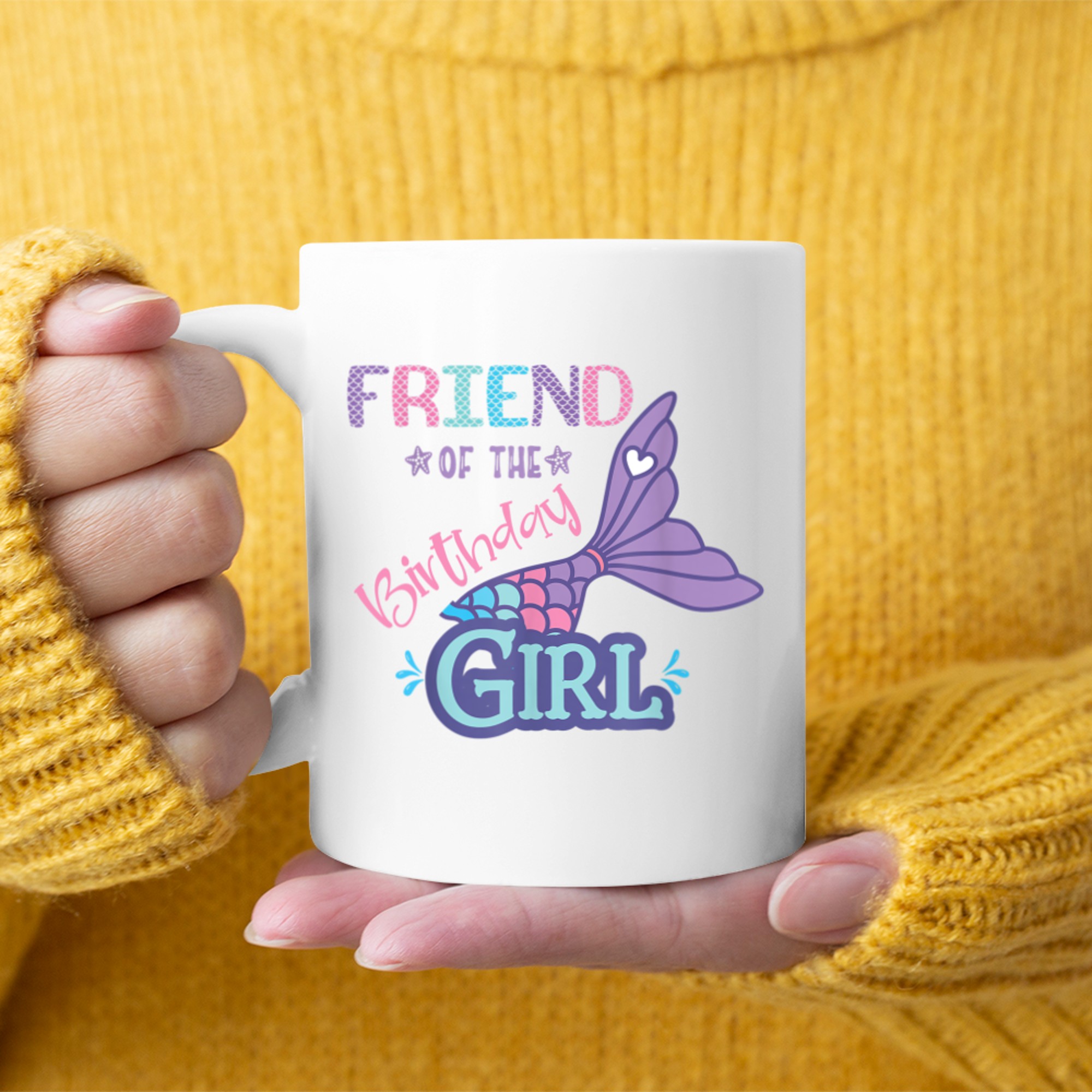 Friend Of The Birthday Girl Mermaid Theme Matching Family Mug