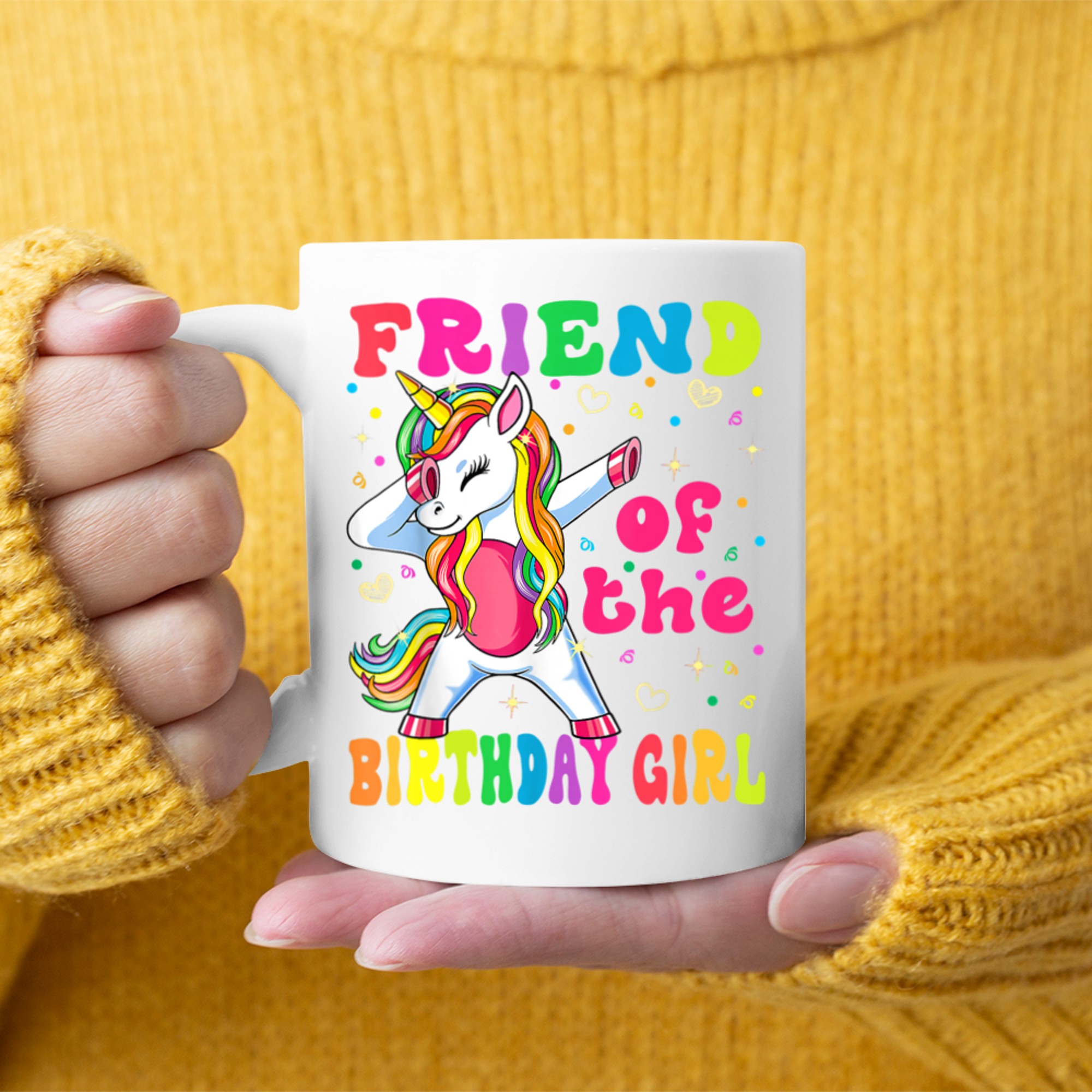 Friend Of The Birthday Princess Girl Dabbing Unicorn Mug