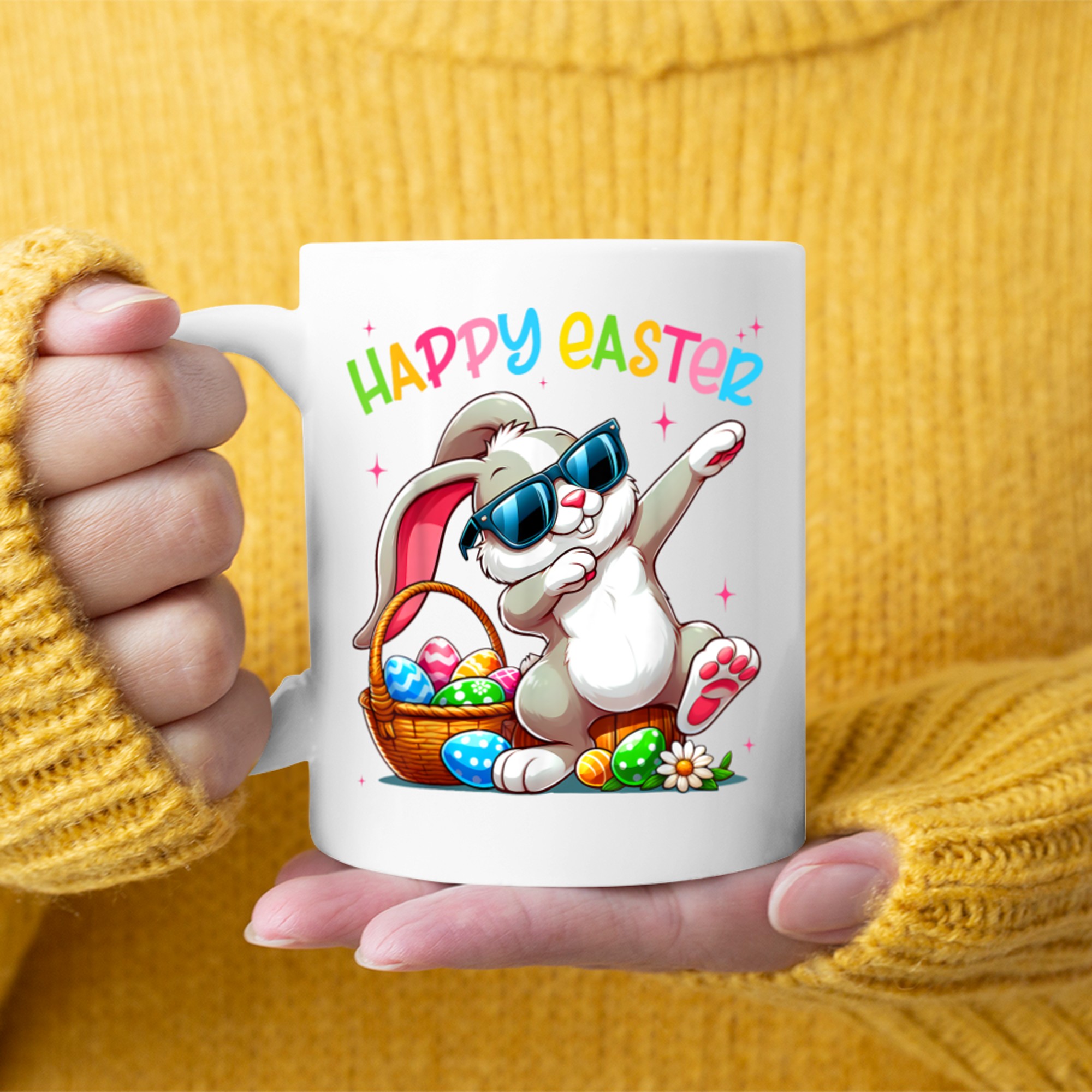 Funny Dabbing Bunny Easter Happy Easter Mug