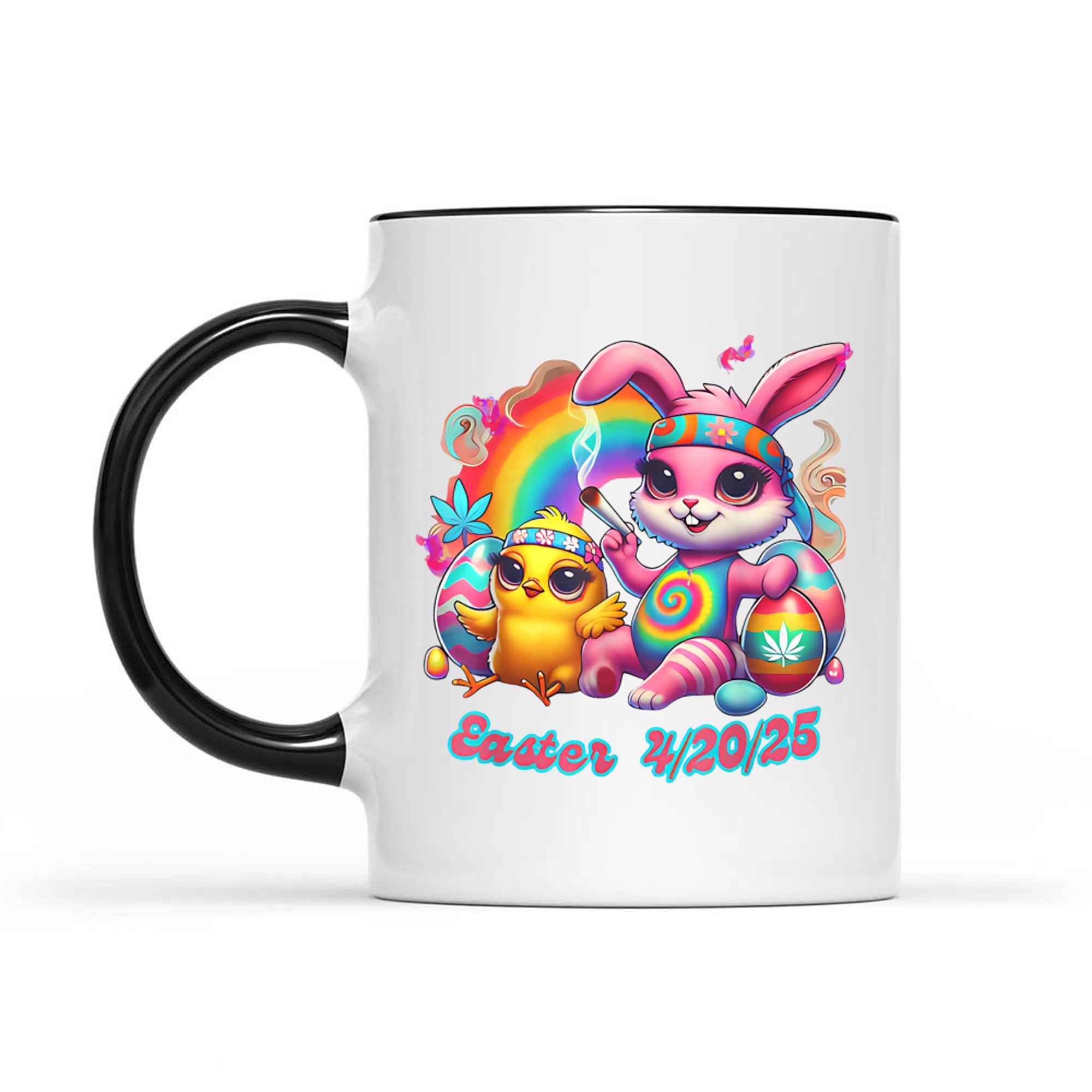Funny Happy Easter Bunny Chick Smoking Weed Mug