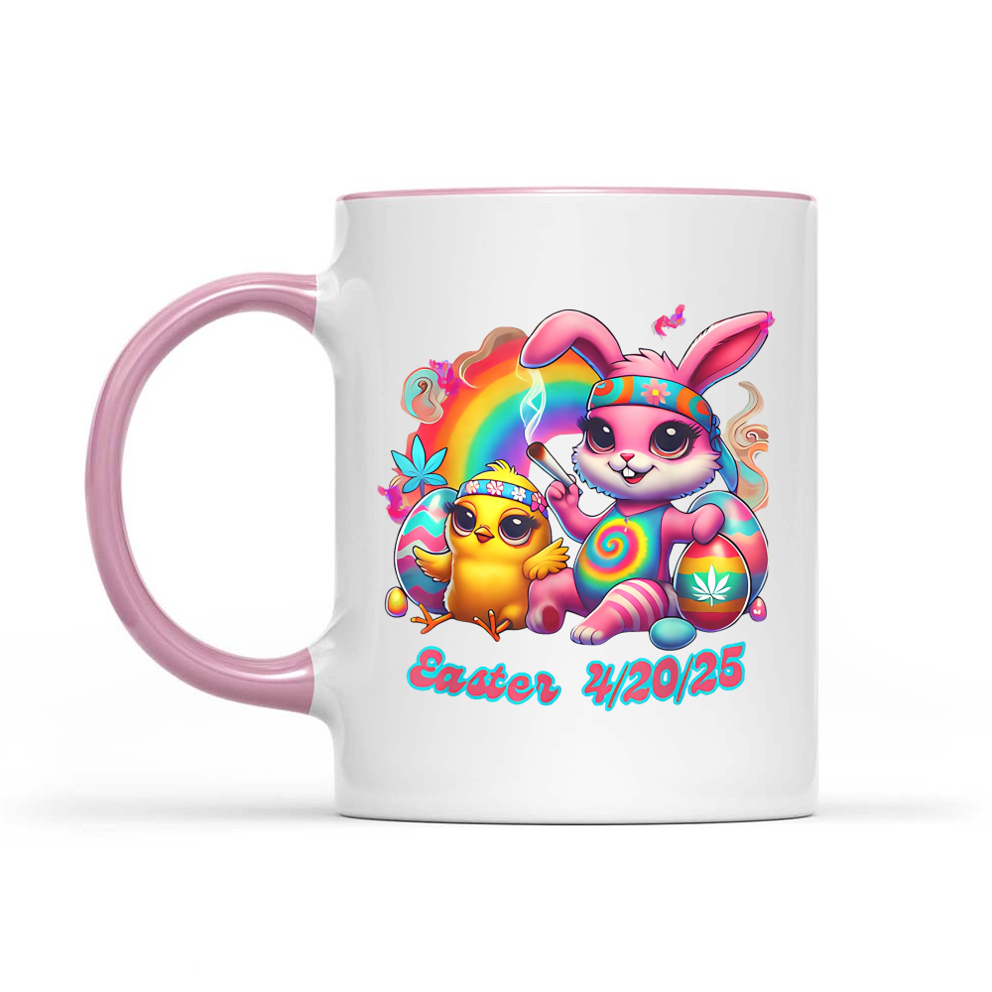 Funny Happy Easter Bunny Chick Smoking Weed Mug