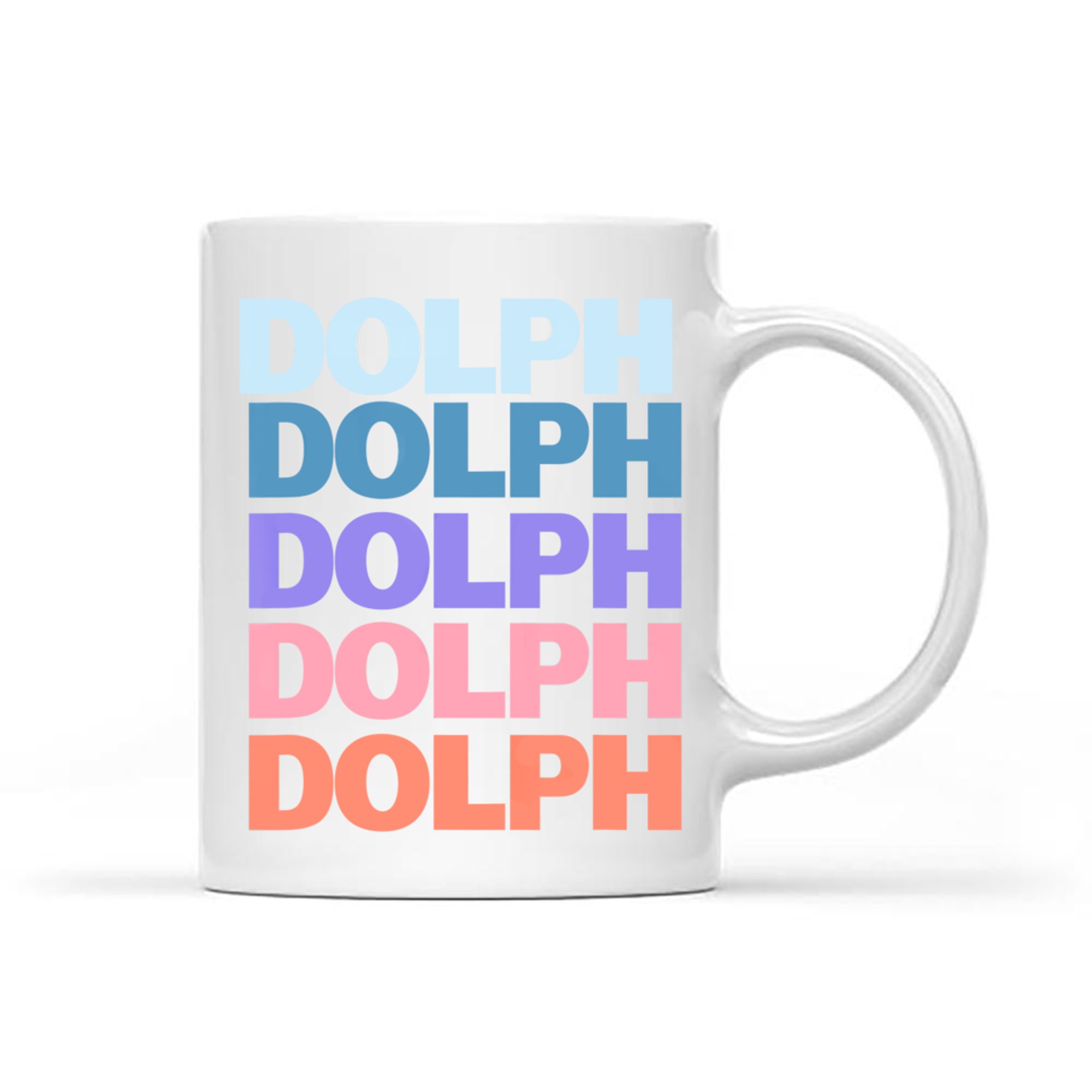Funny Modern Repeated Text Design Dolph Mug
