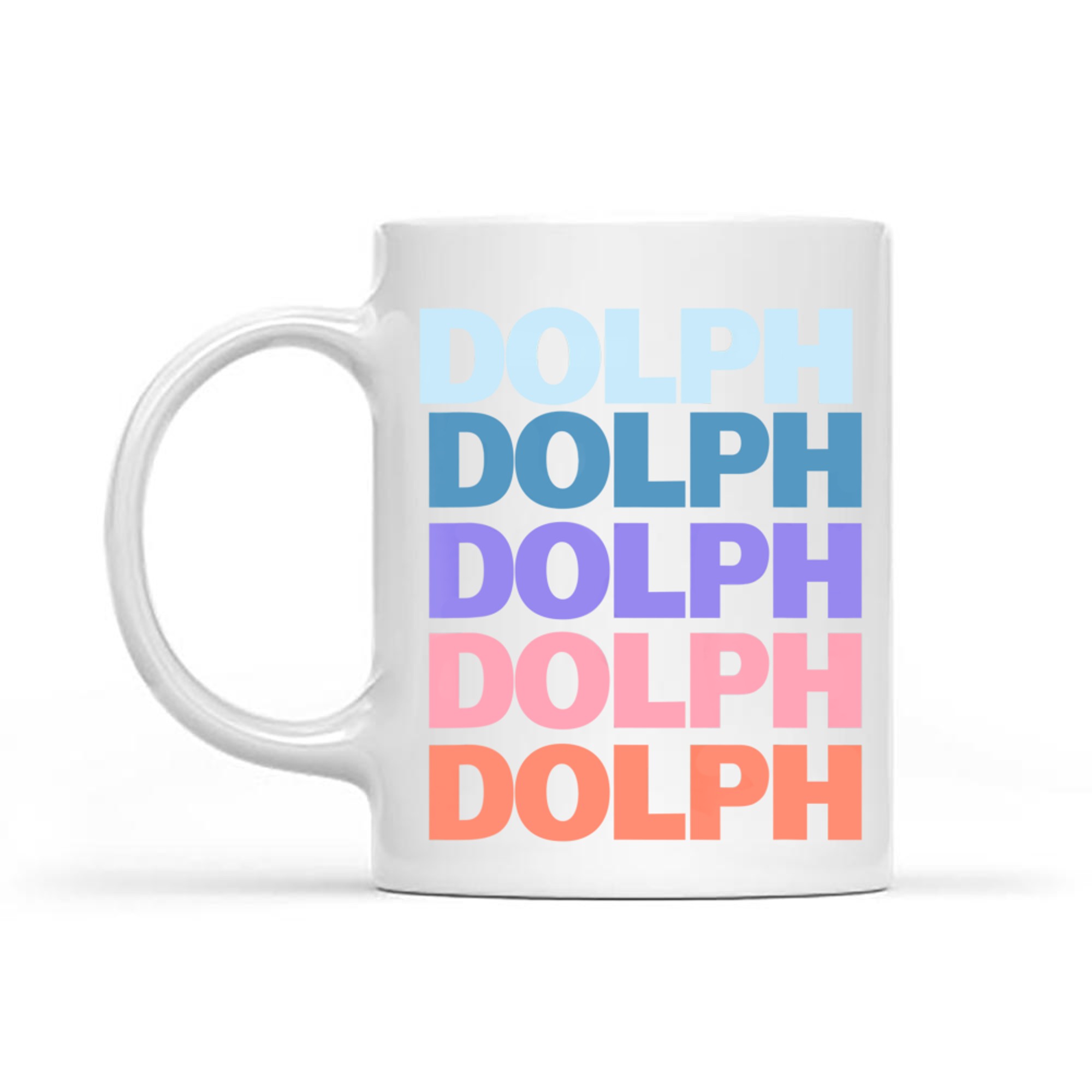 Funny Modern Repeated Text Design Dolph Mug