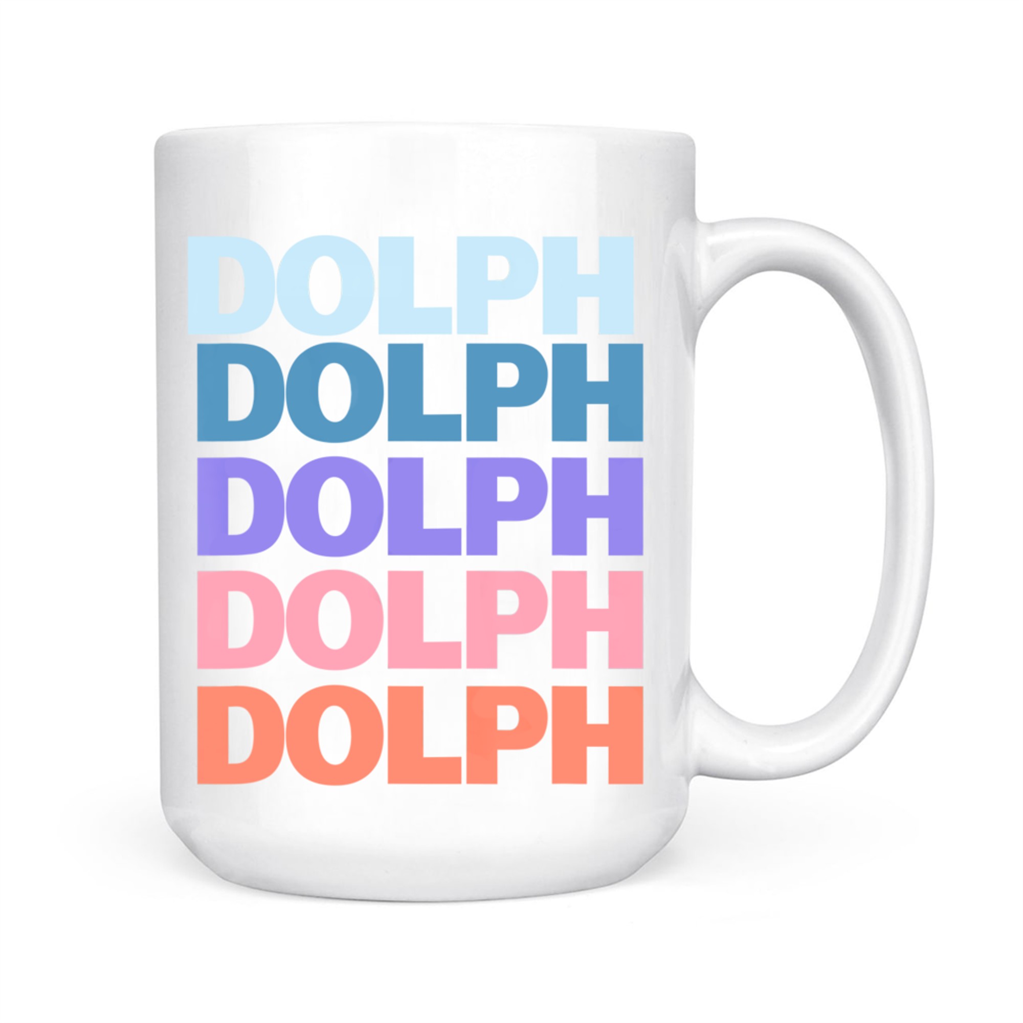 Funny Modern Repeated Text Design Dolph Mug