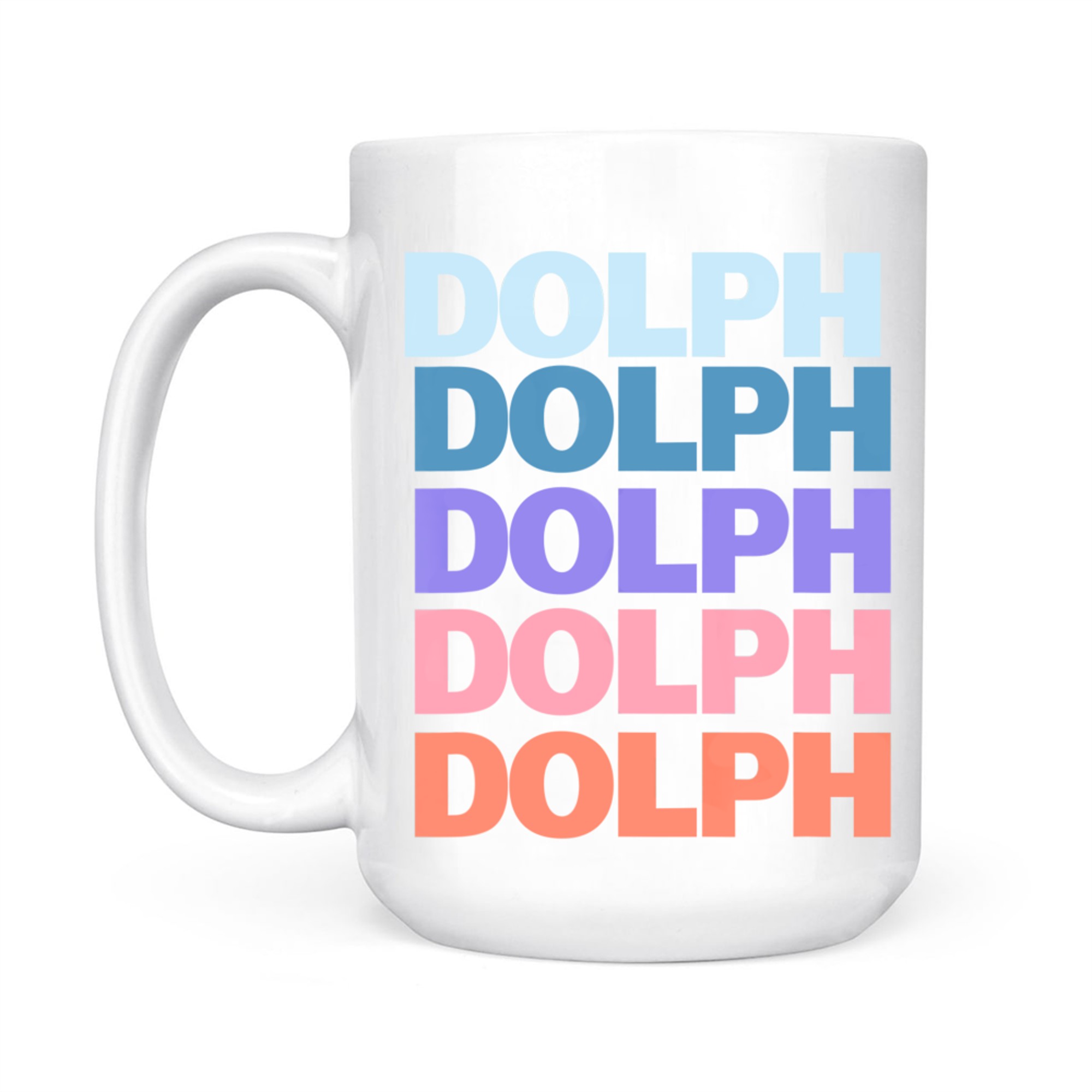 Funny Modern Repeated Text Design Dolph Mug
