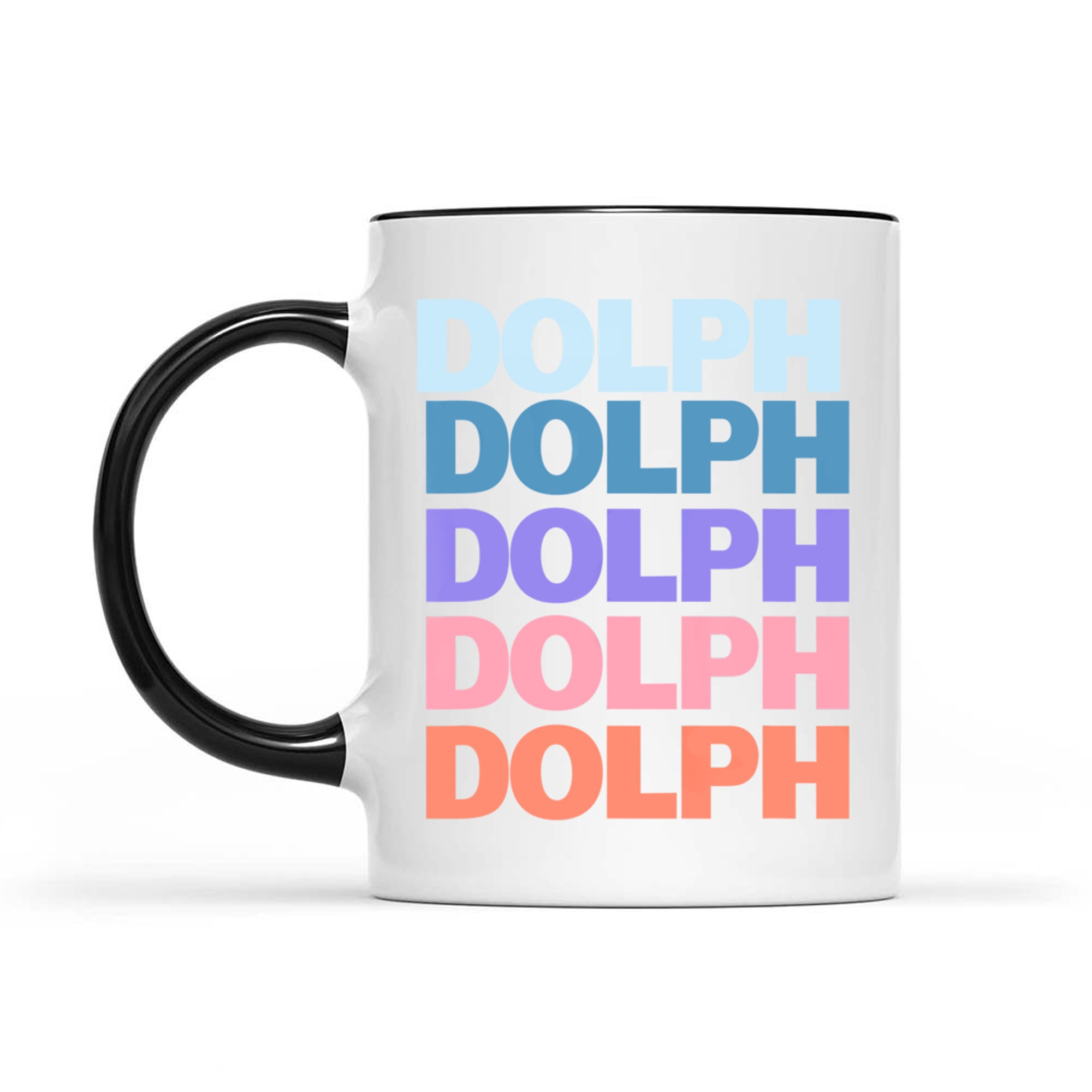 Funny Modern Repeated Text Design Dolph Mug