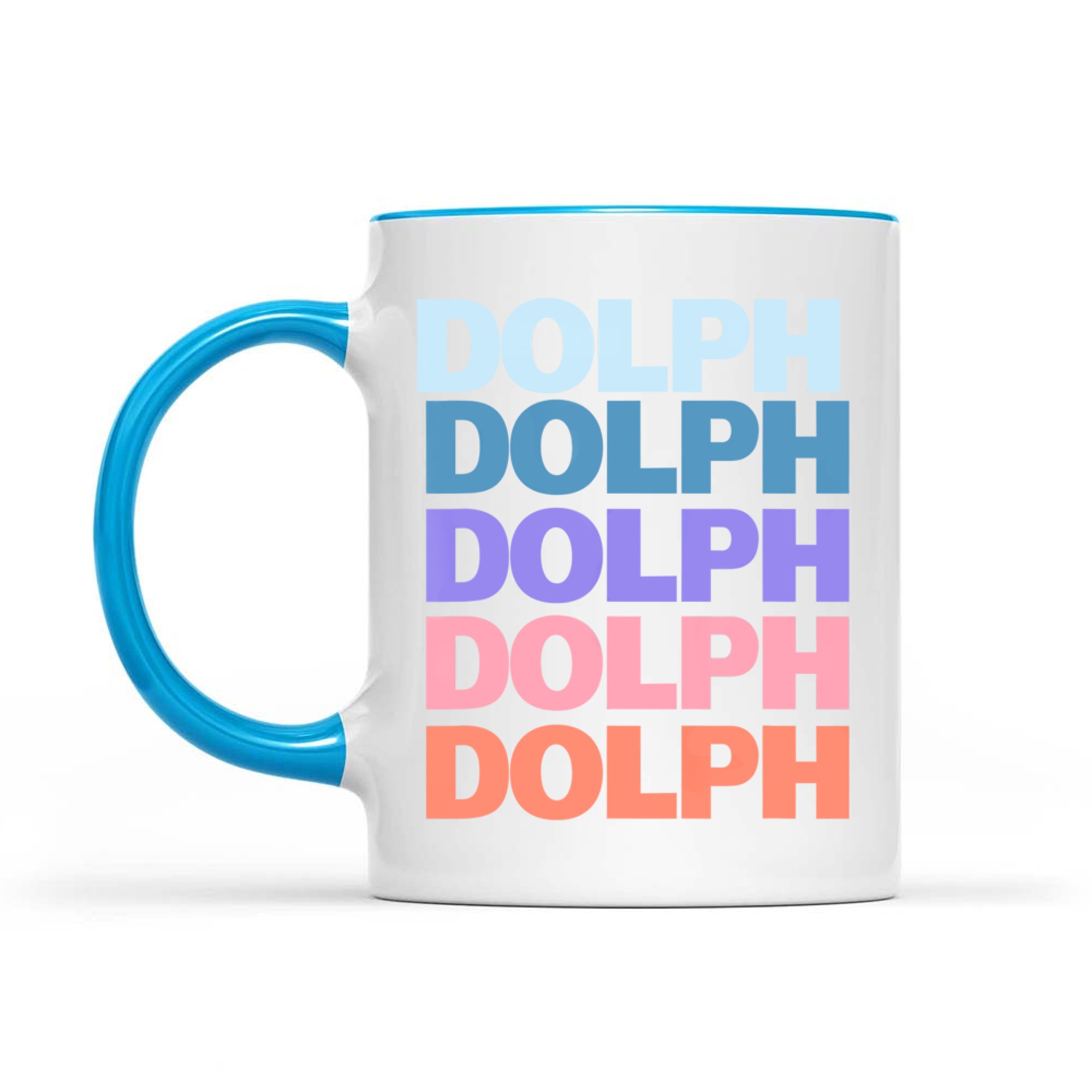 Funny Modern Repeated Text Design Dolph Mug