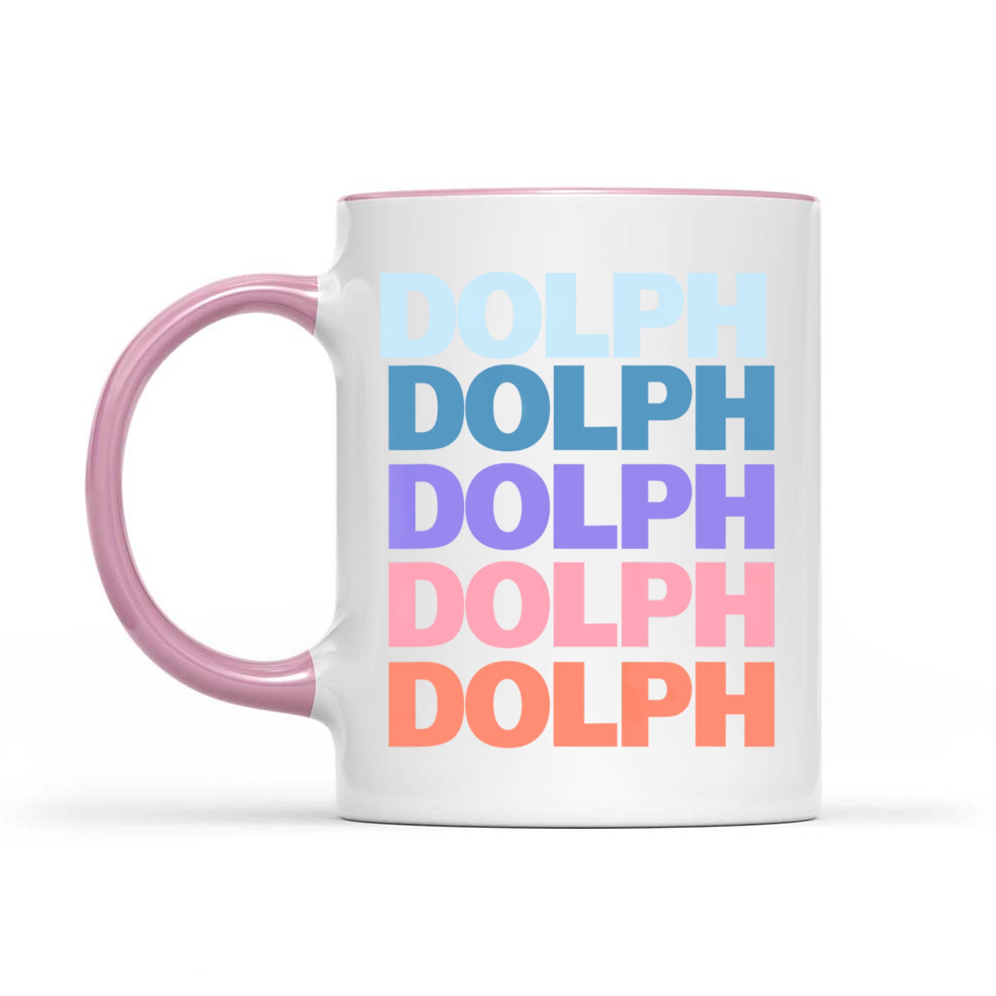 Funny Modern Repeated Text Design Dolph Mug