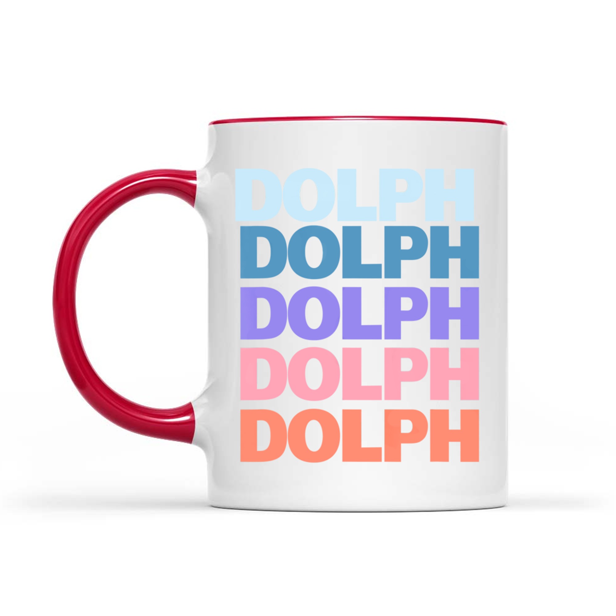 Funny Modern Repeated Text Design Dolph Mug