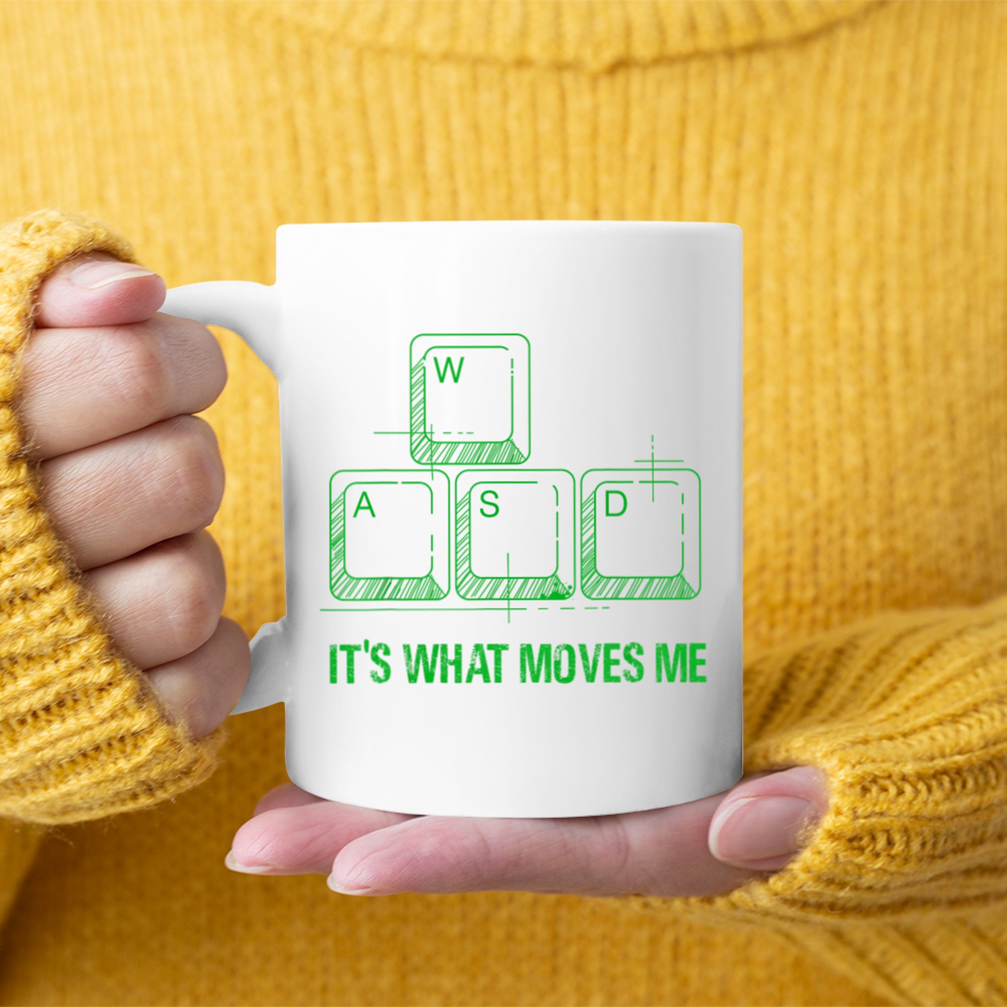 Funny WASD Its What Moves Me Video Games Gamer PC Gaming Mug