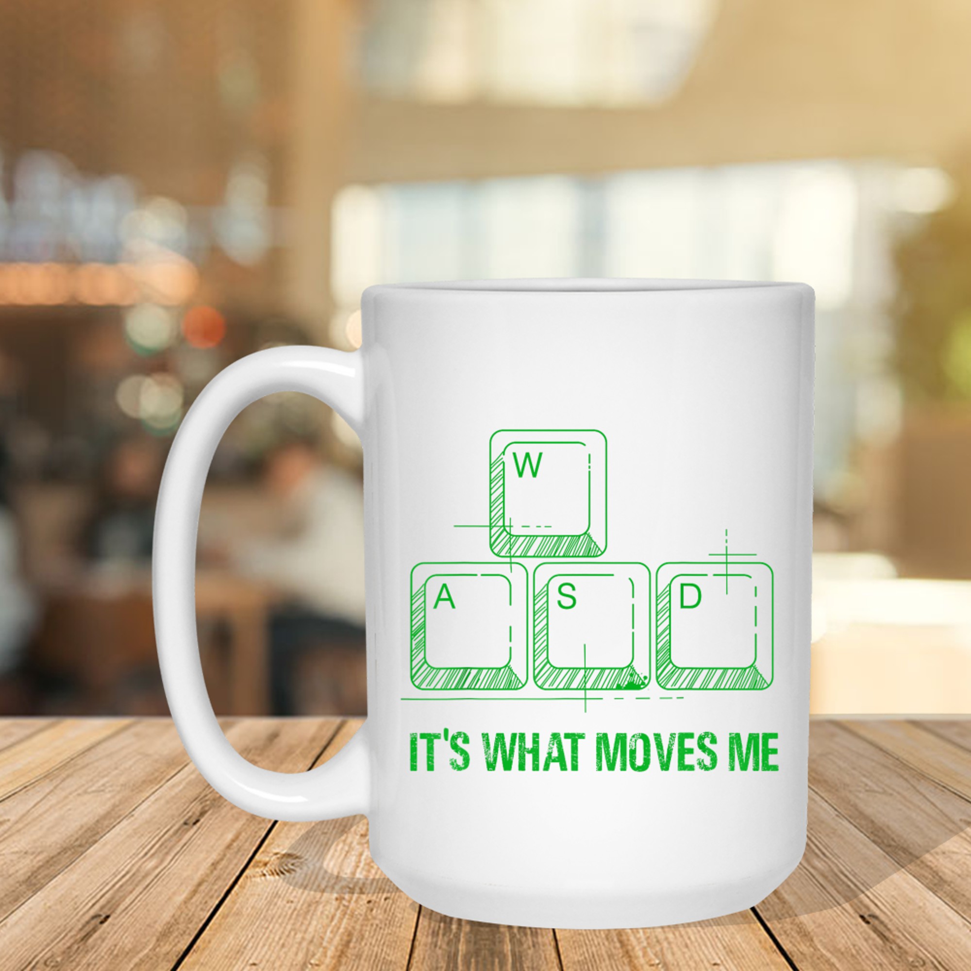 Funny WASD Its What Moves Me Video Games Gamer PC Gaming Mug