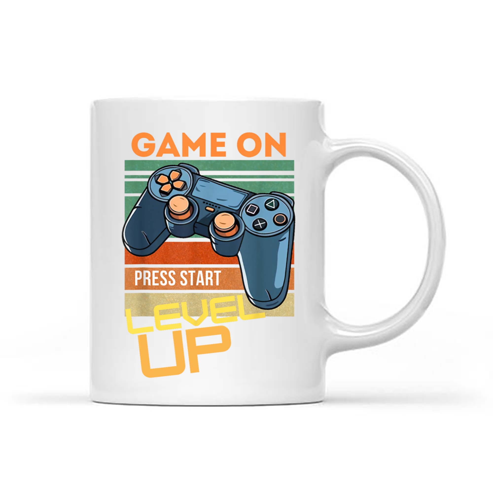 Game On Press Start Level Up Mug