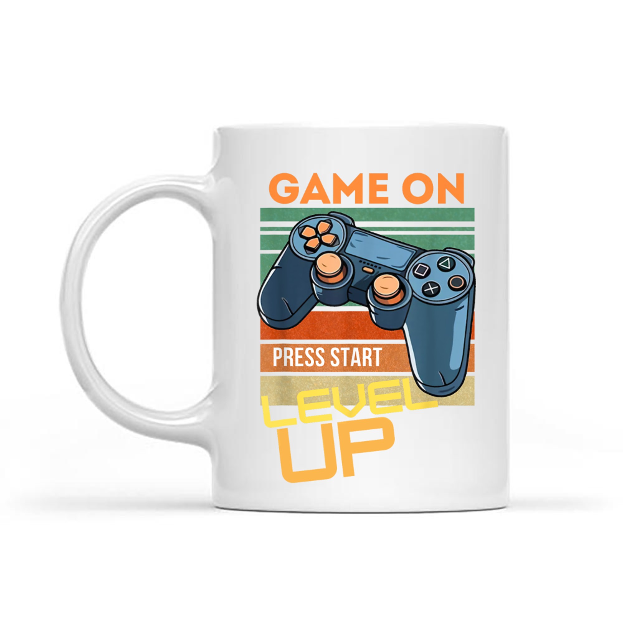 Game On Press Start Level Up Mug