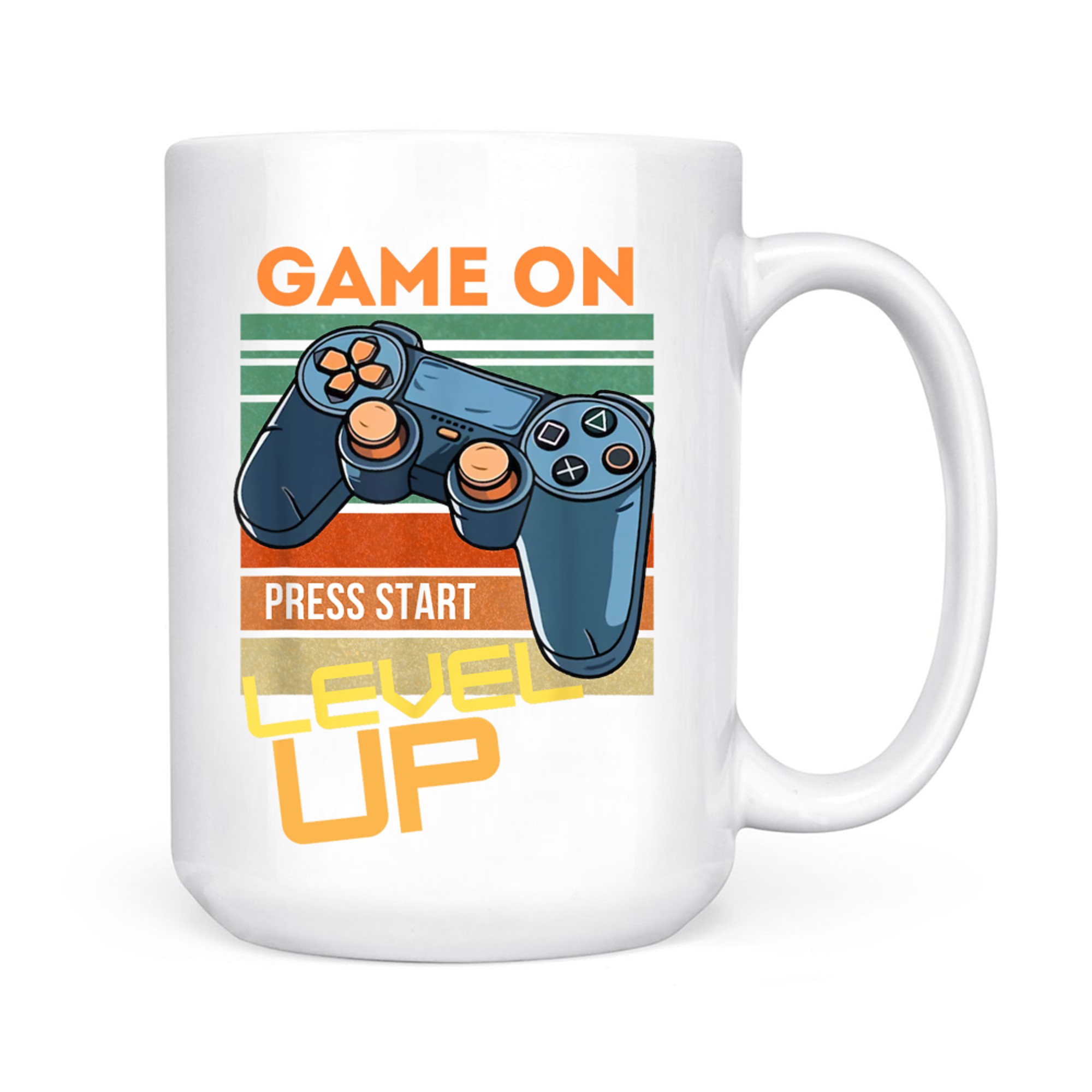 Game On Press Start Level Up Mug