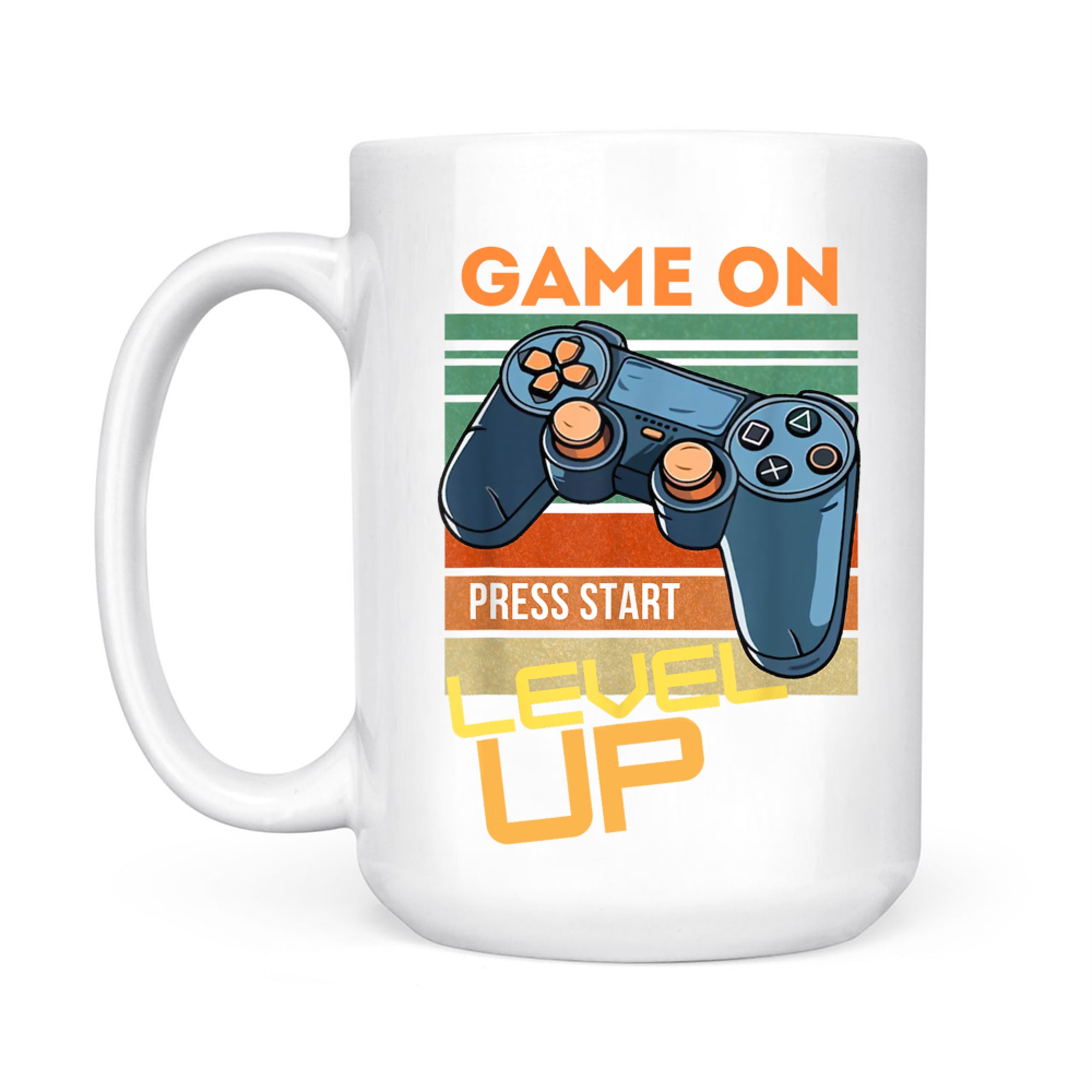 Game On Press Start Level Up Mug