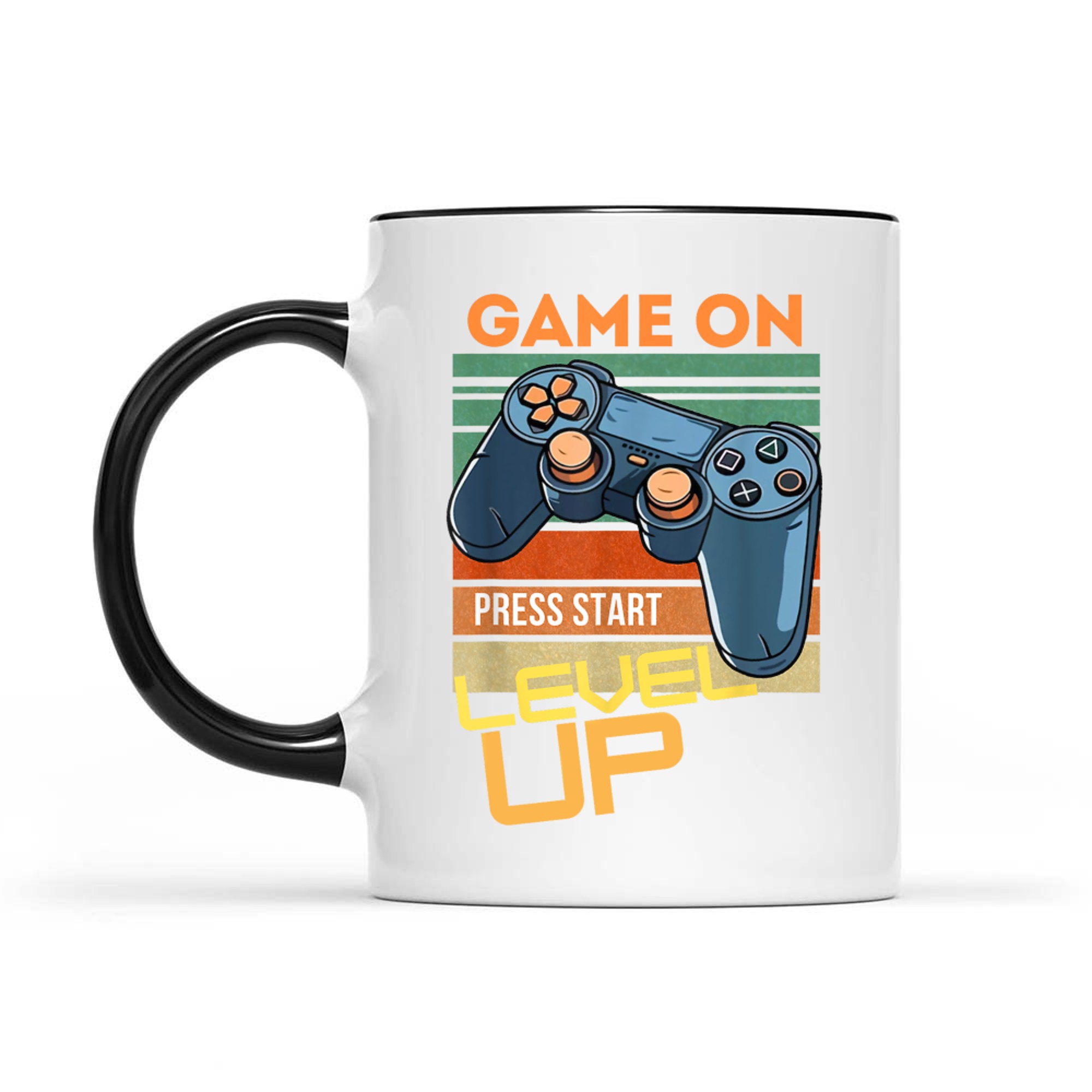 Game On Press Start Level Up Mug