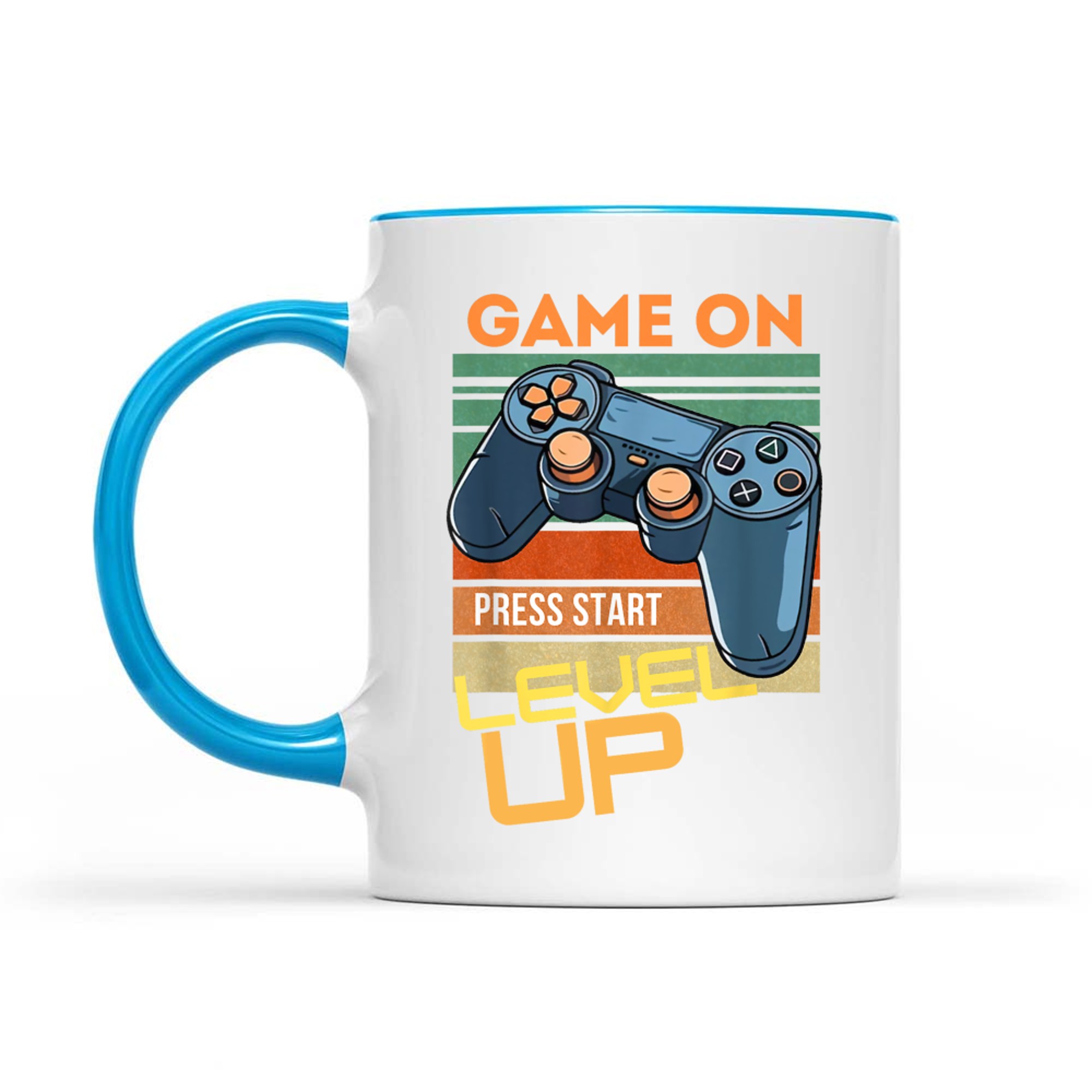 Game On Press Start Level Up Mug
