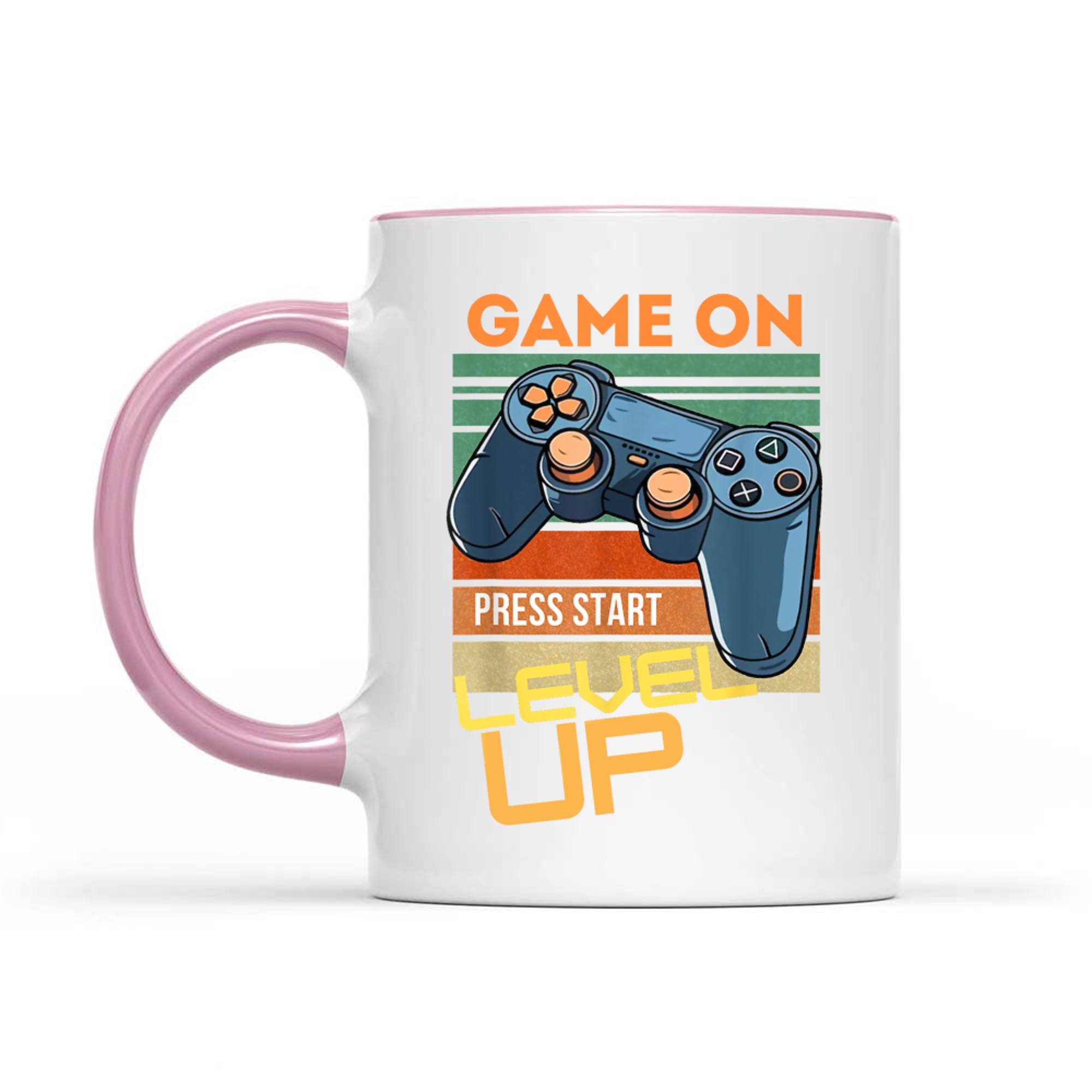 Game On Press Start Level Up Mug