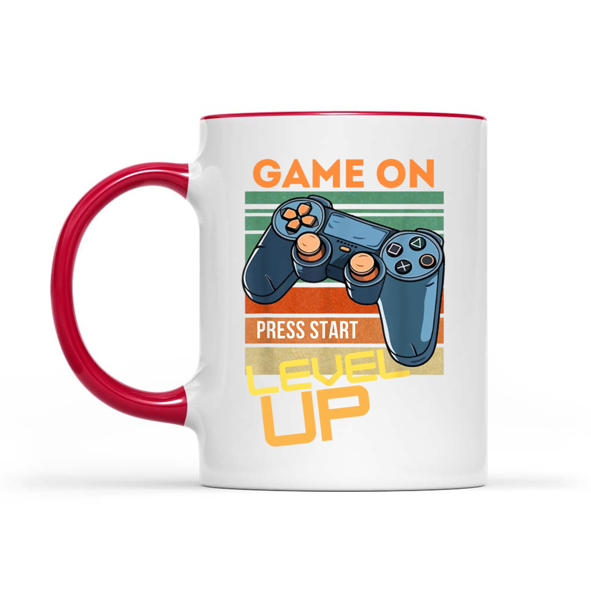 Game On Press Start Level Up Mug