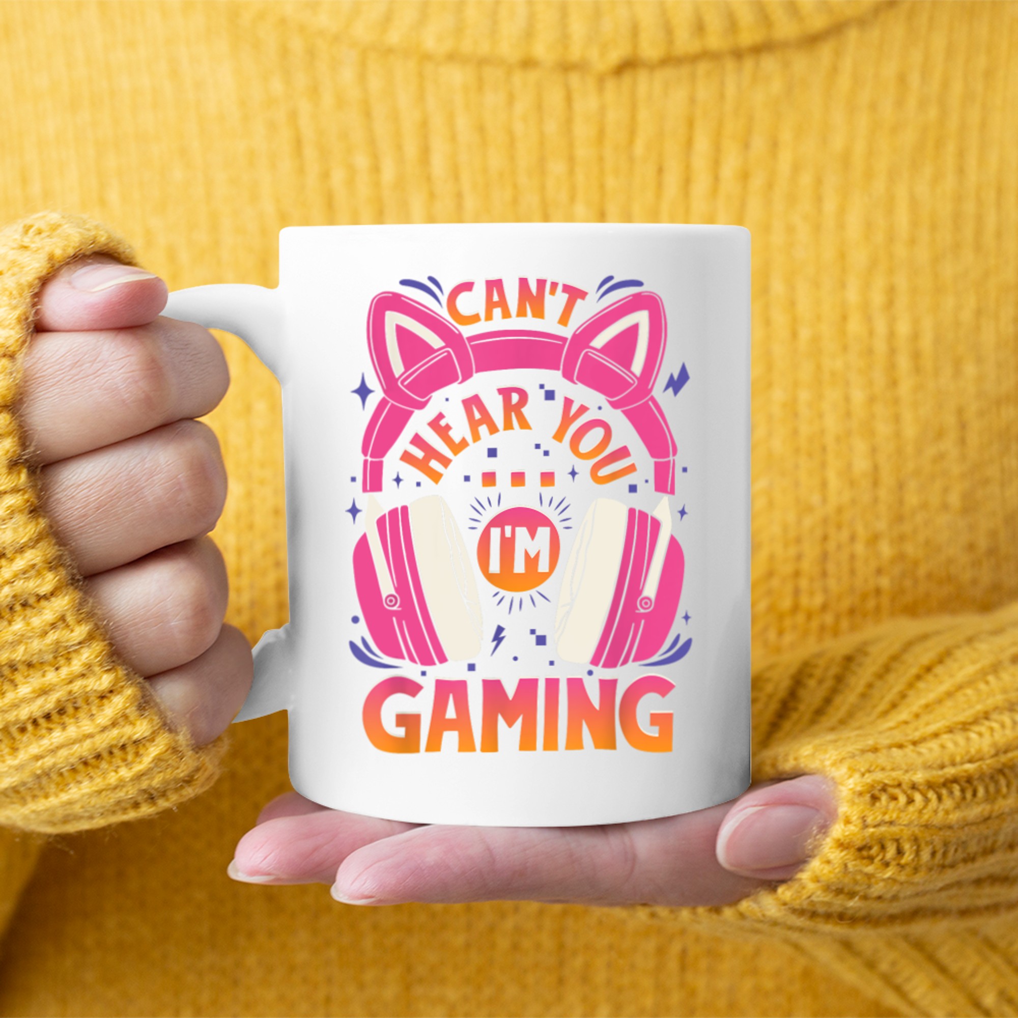 Gamer Girl Can't Hear You I'm Gaming Video Game Cute Headset Mug