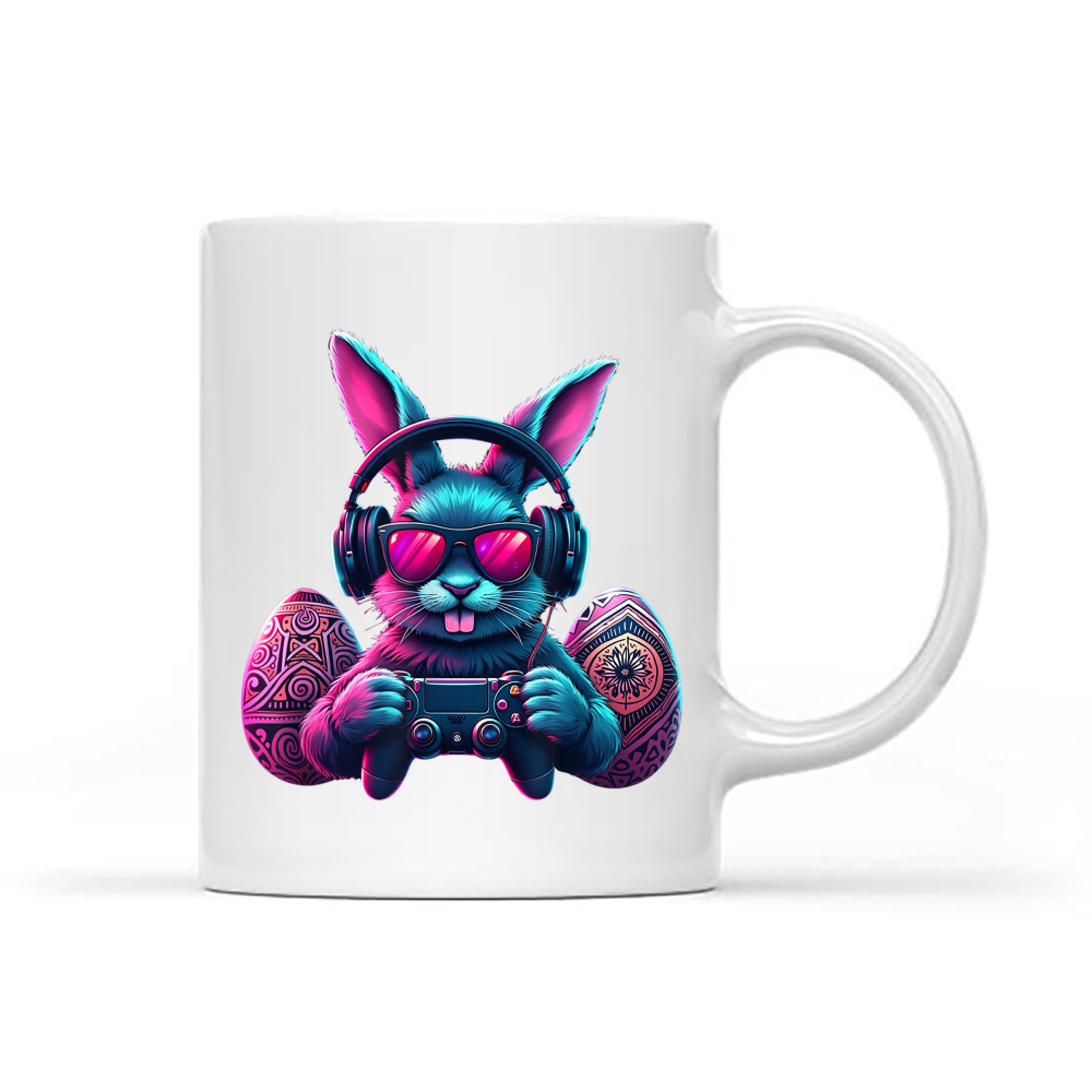 Happy Easter Day Bunny Egg Video Game Headphones Controller Mug