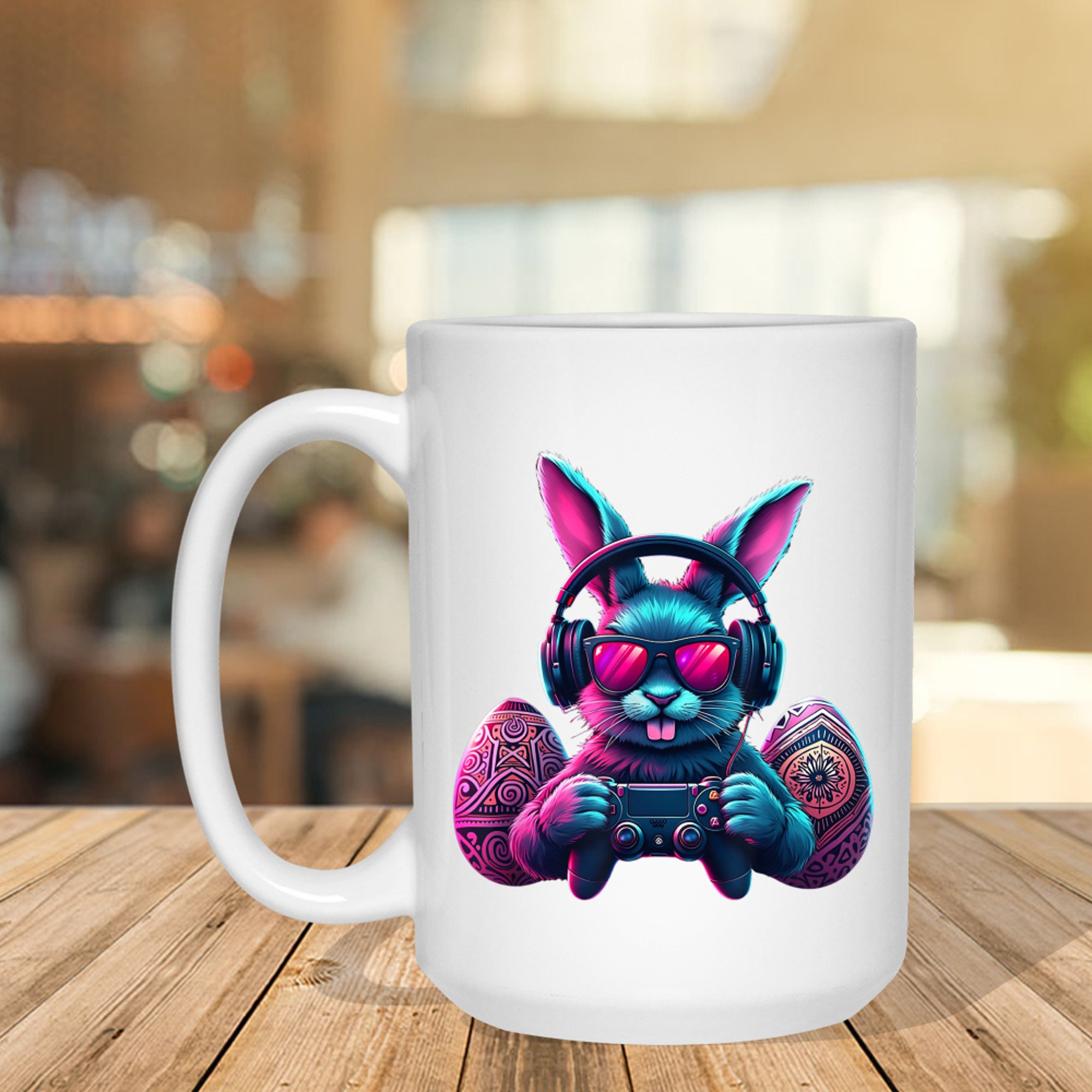 Happy Easter Day Bunny Egg Video Game Headphones Controller Mug