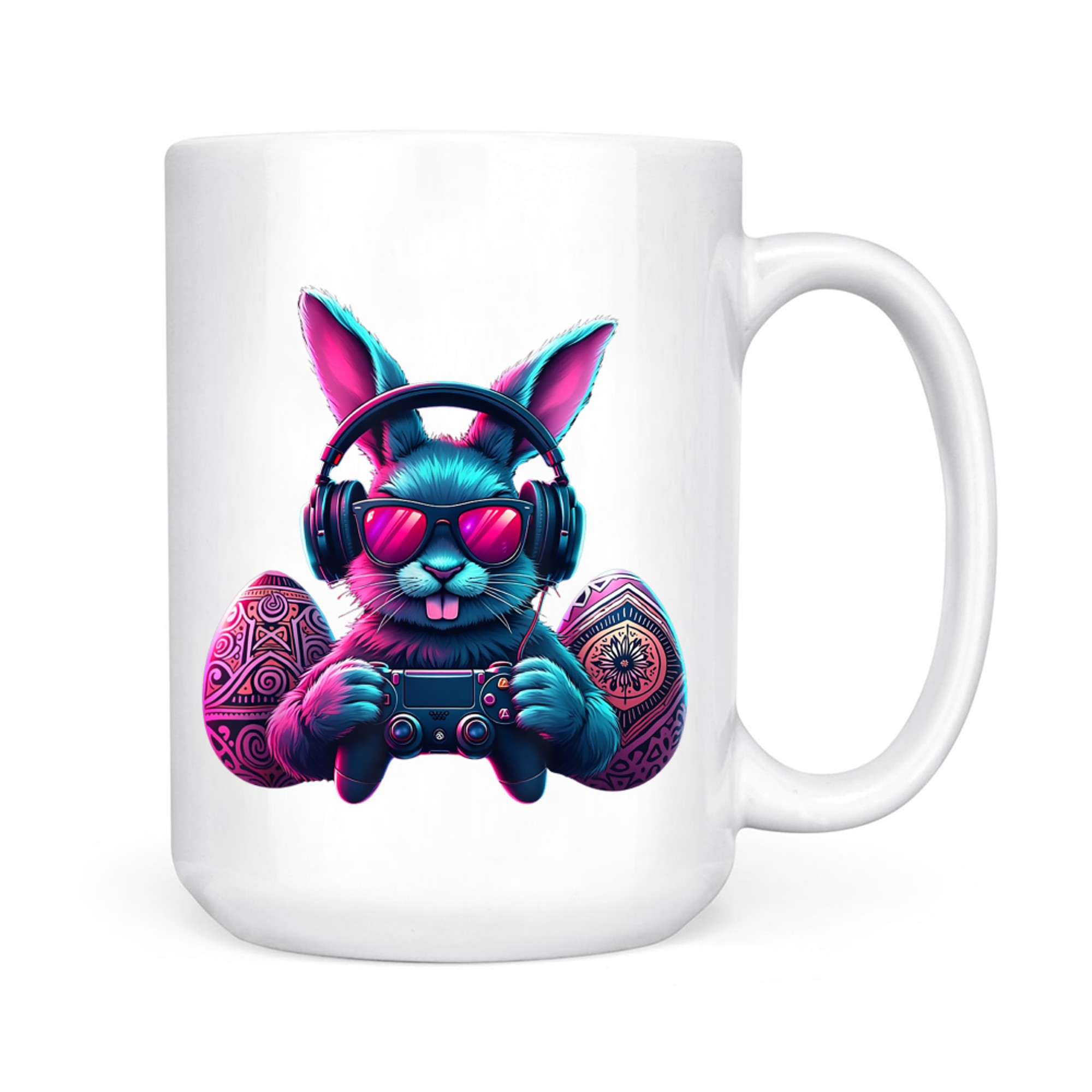 Happy Easter Day Bunny Egg Video Game Headphones Controller Mug