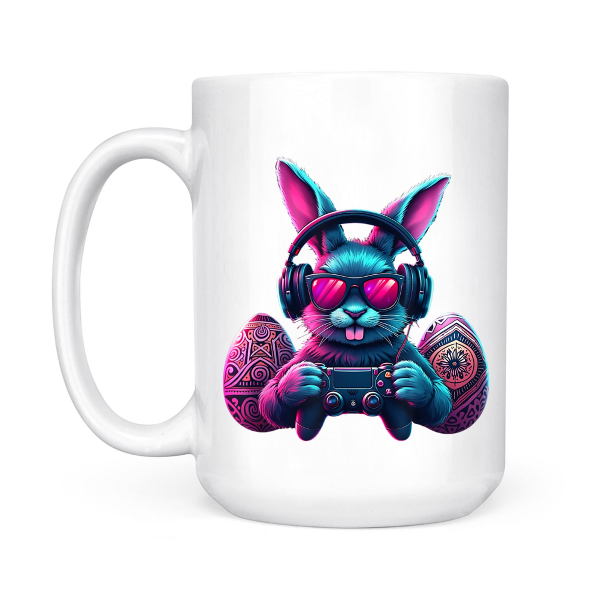 Happy Easter Day Bunny Egg Video Game Headphones Controller Mug