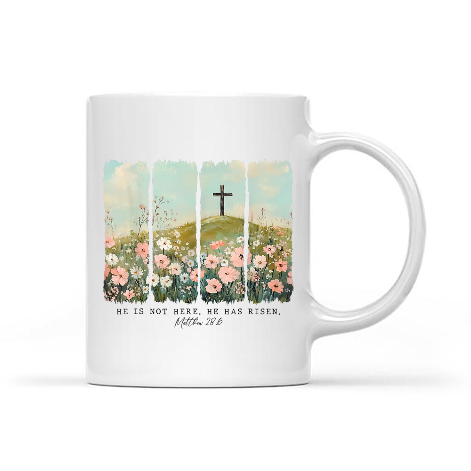 He Is Risen Christian Wildflower Happy Easter Mug