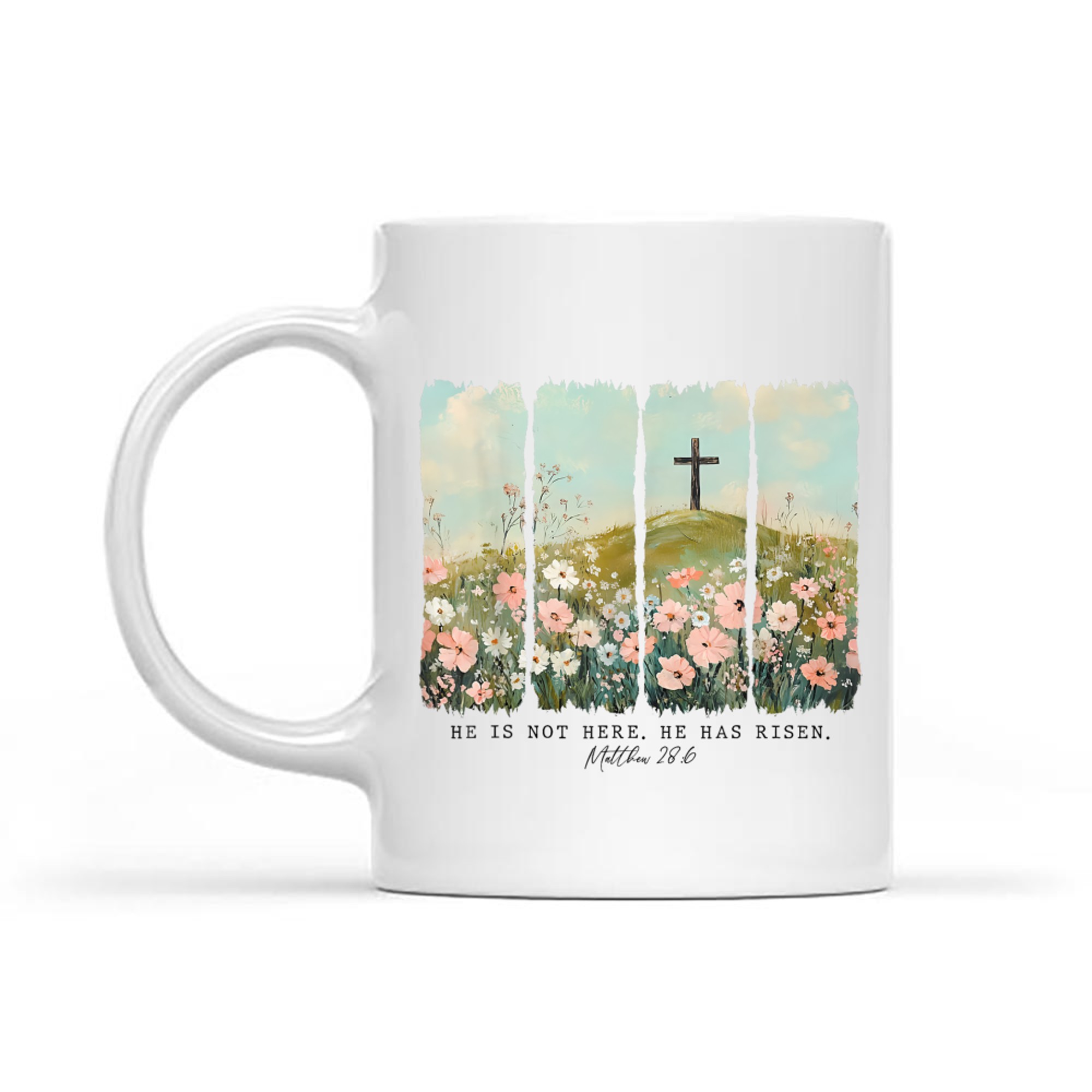 He Is Risen Christian Wildflower Happy Easter Mug