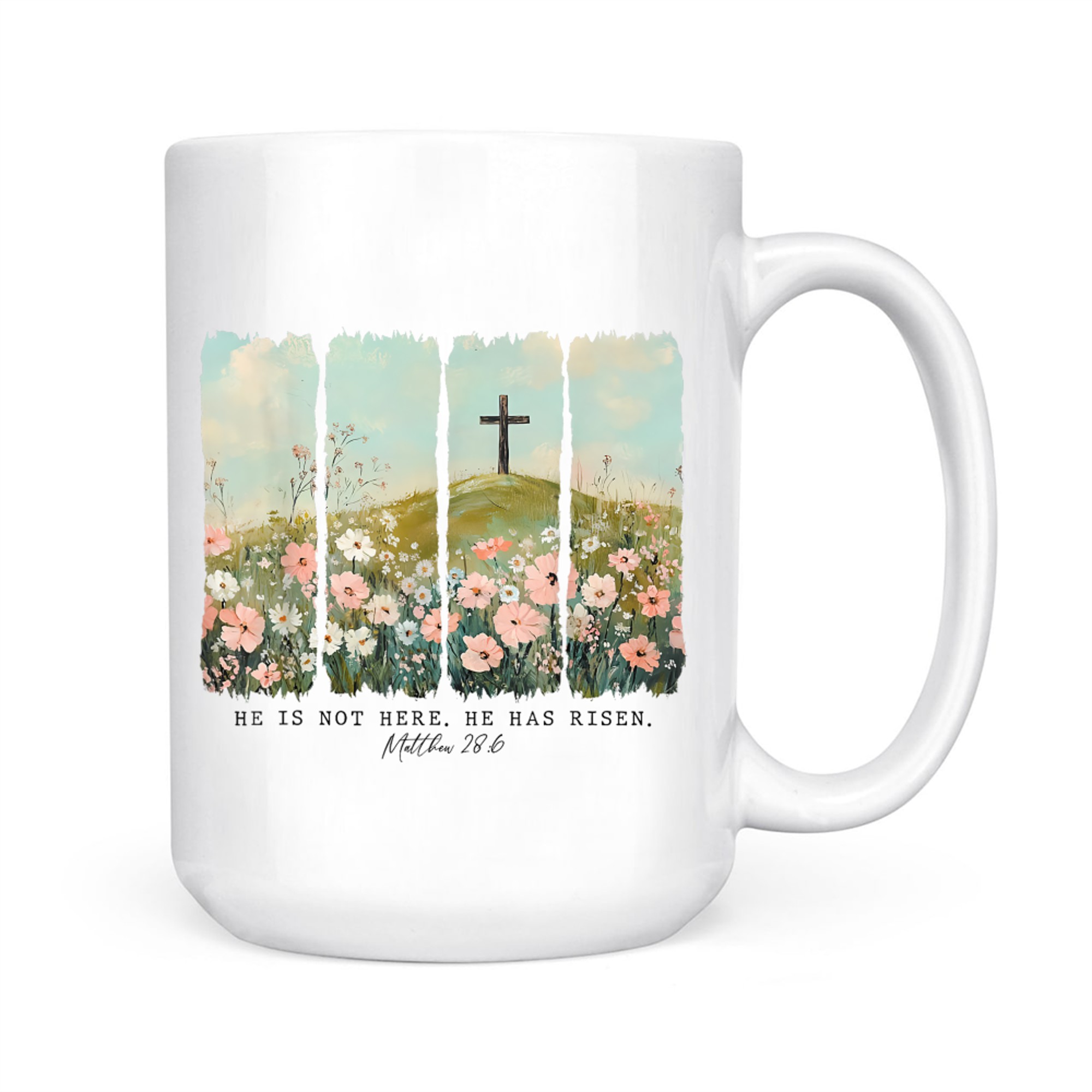 He Is Risen Christian Wildflower Happy Easter Mug