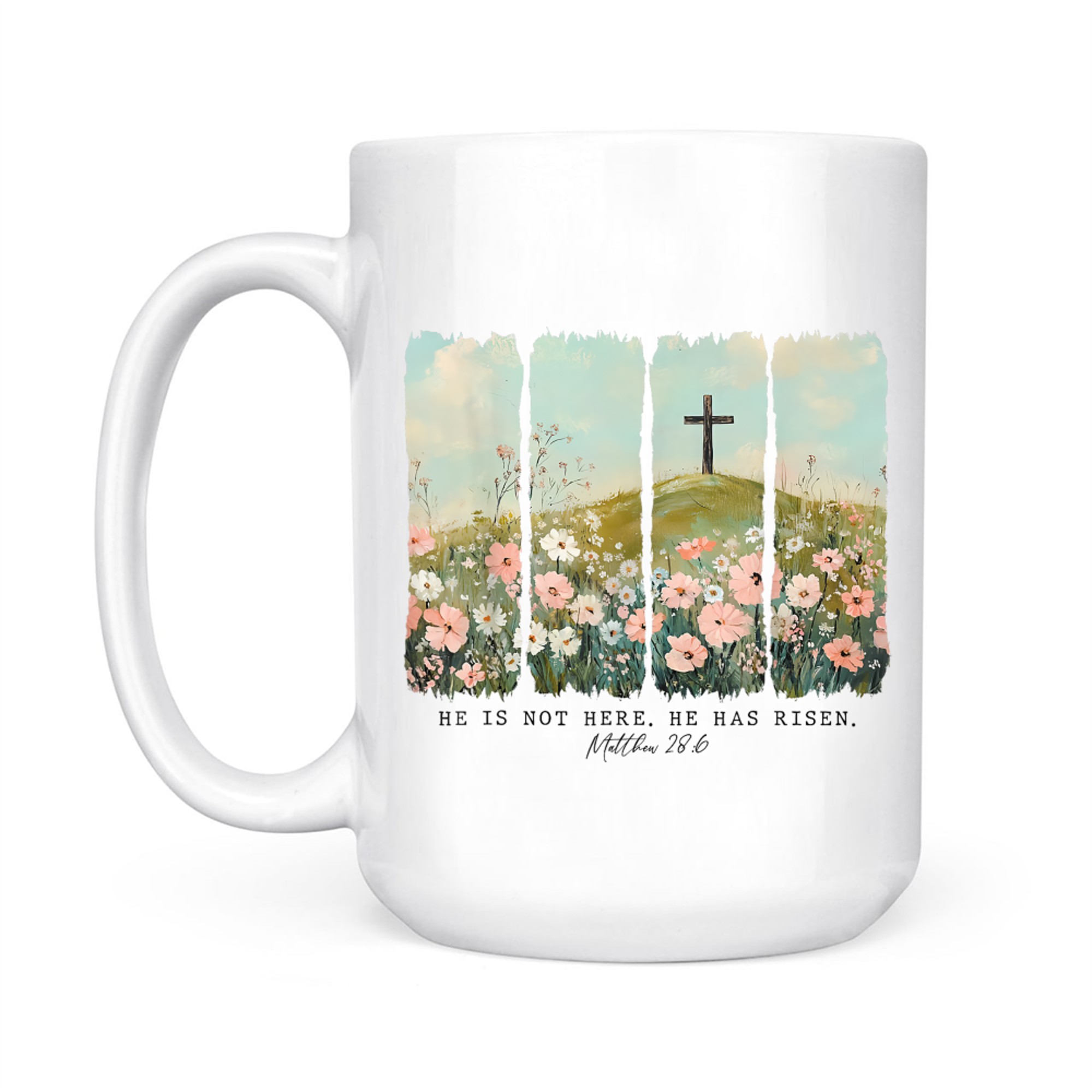 He Is Risen Christian Wildflower Happy Easter Mug