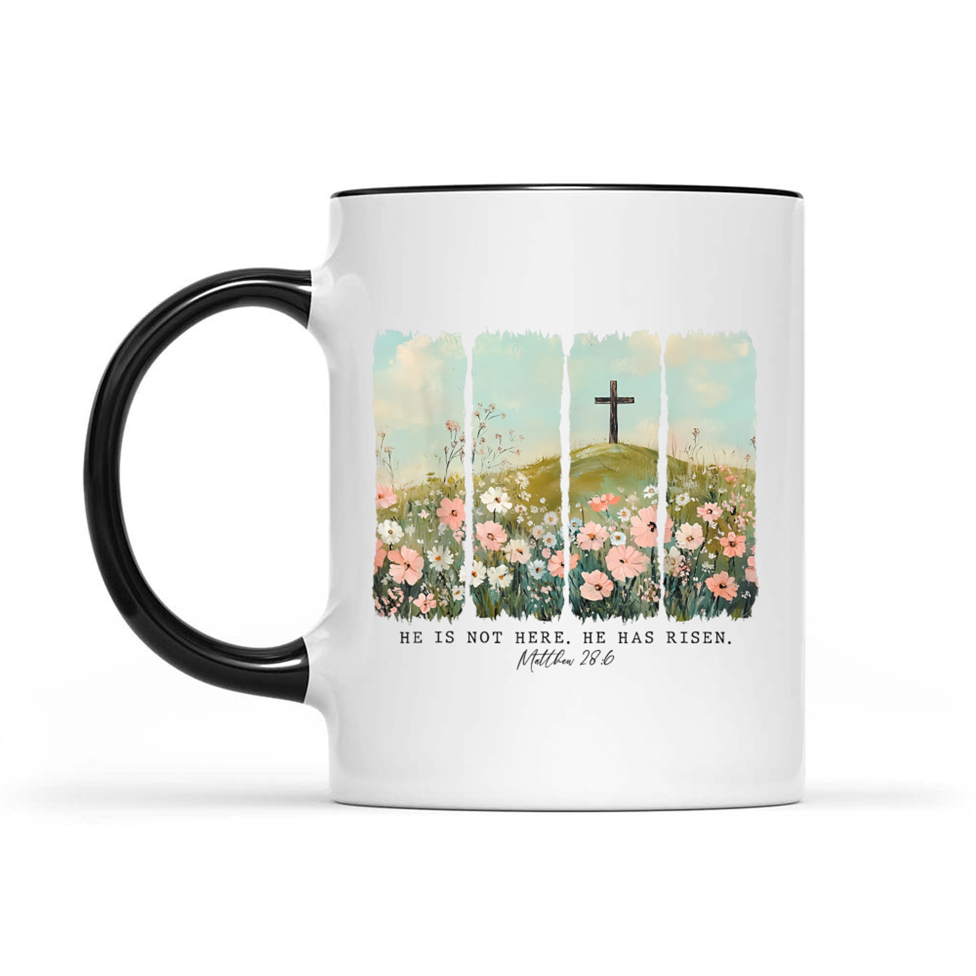 He Is Risen Christian Wildflower Happy Easter Mug