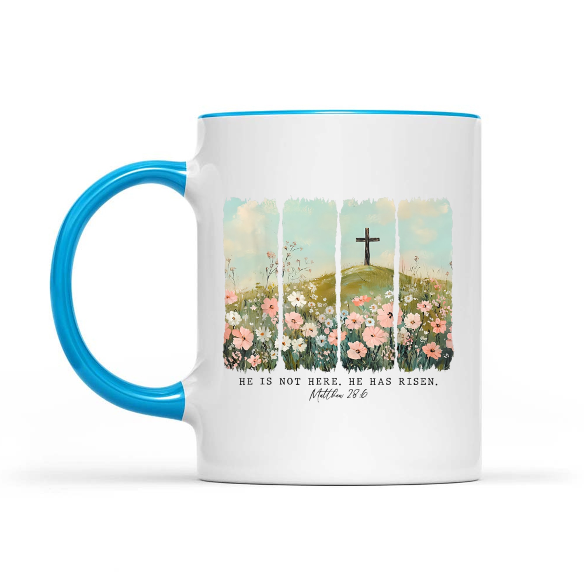 He Is Risen Christian Wildflower Happy Easter Mug