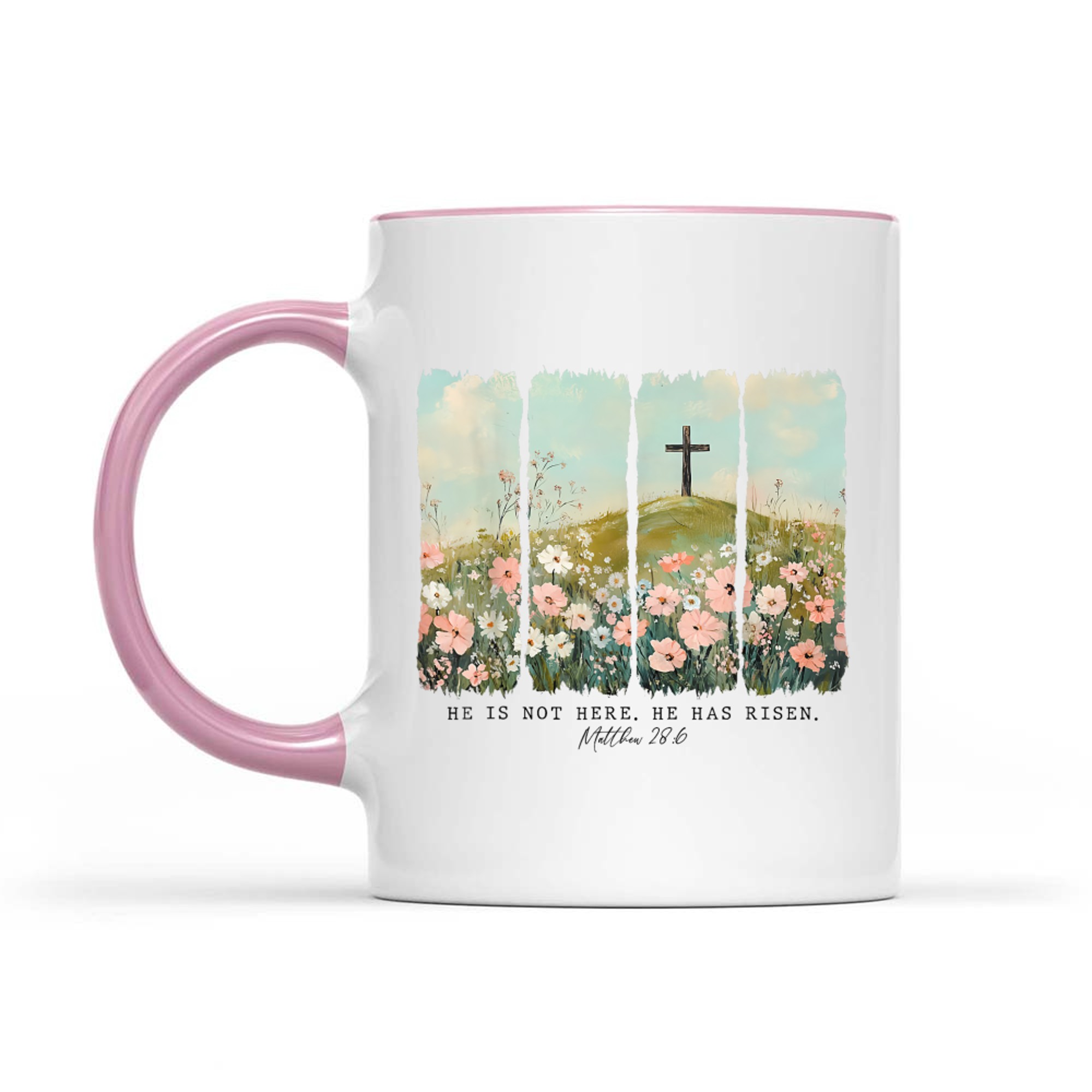 He Is Risen Christian Wildflower Happy Easter Mug