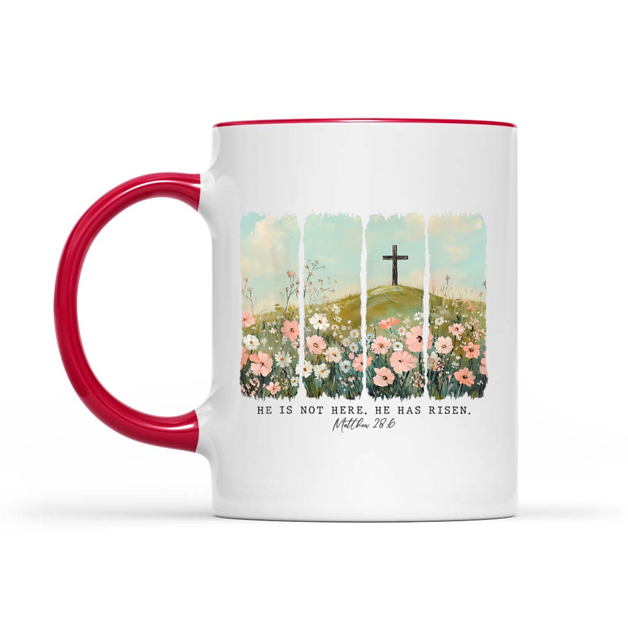 He Is Risen Christian Wildflower Happy Easter Mug