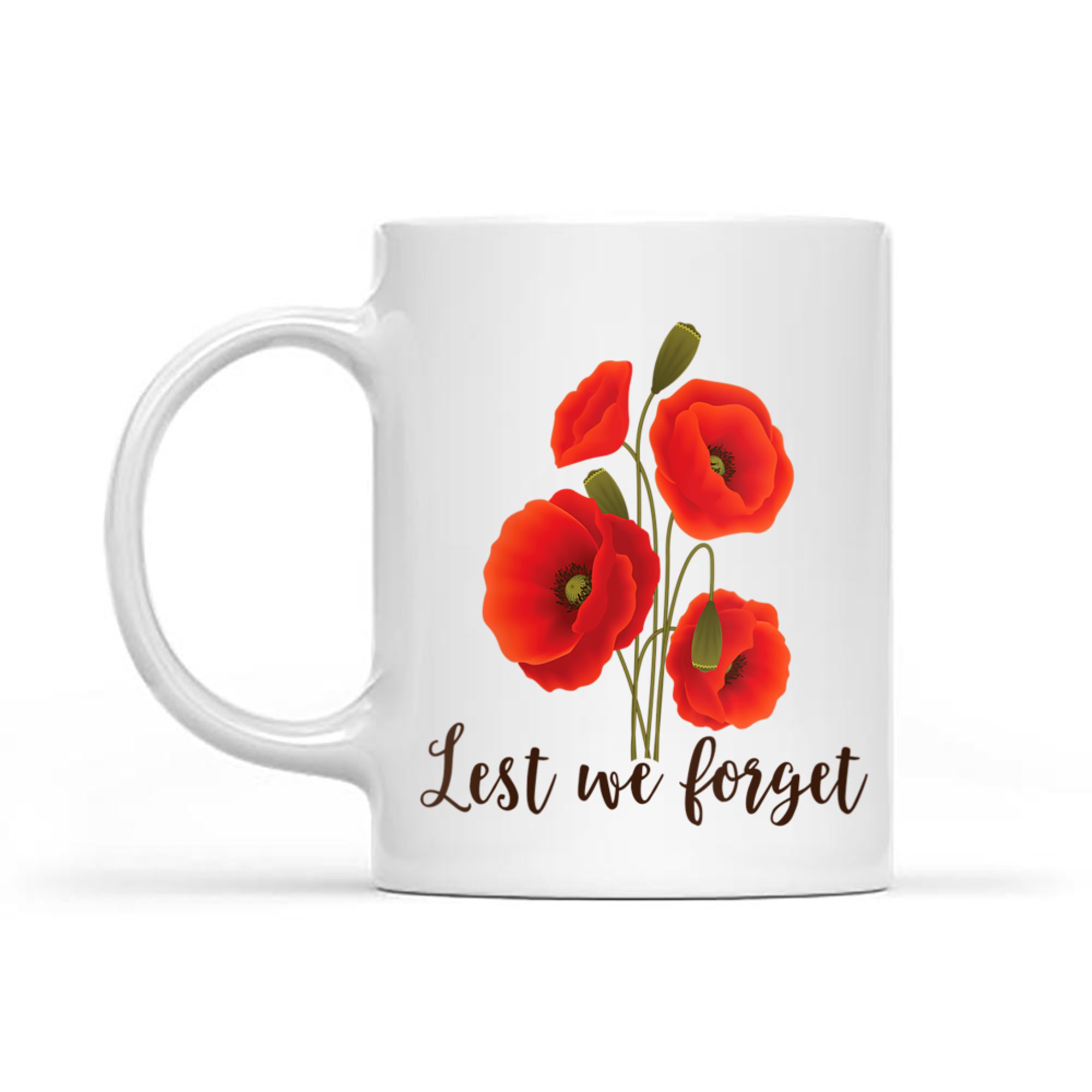 Lest We Forget Poppy Flower Remembrance Day Memorial Tribute Mug
