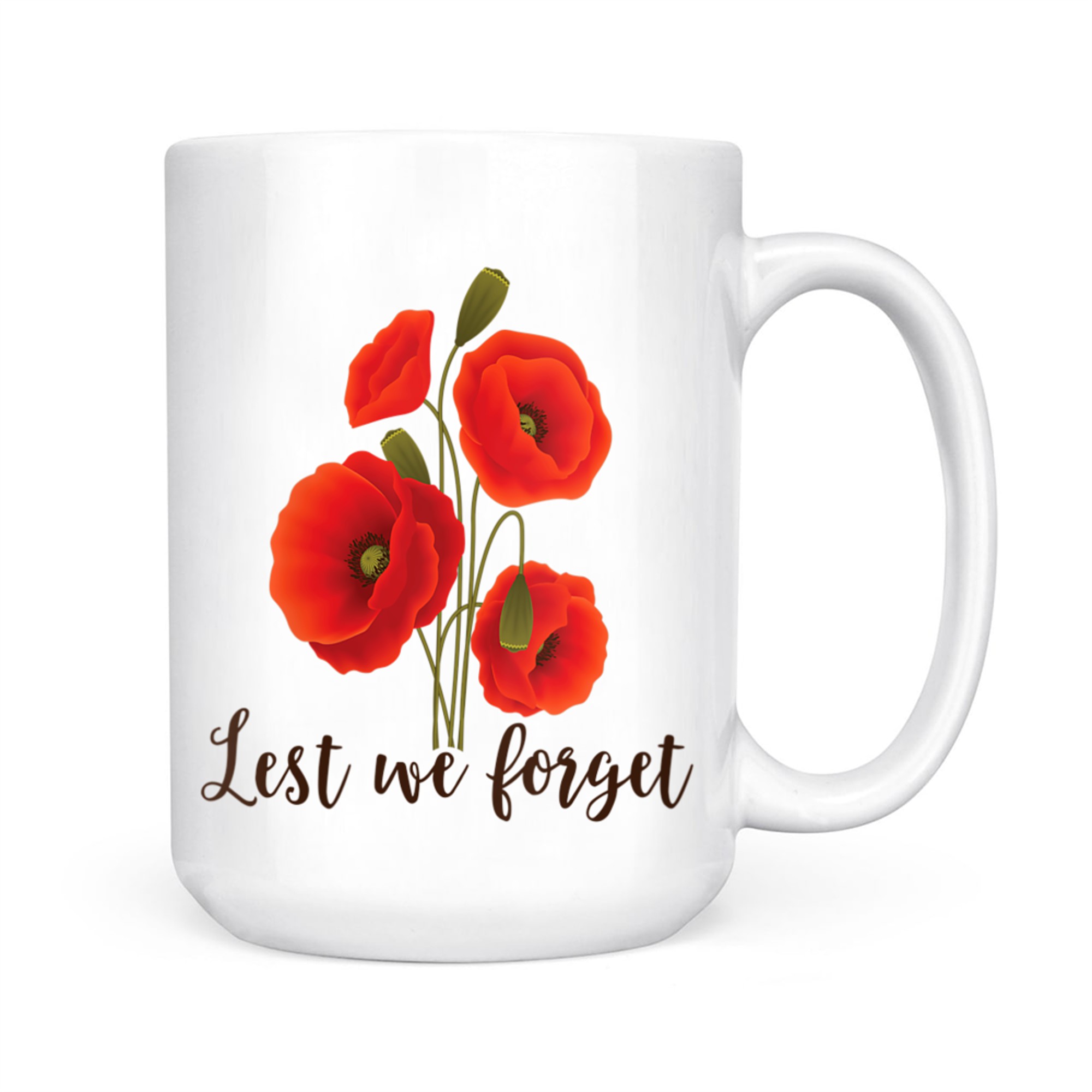 Lest We Forget Poppy Flower Remembrance Day Memorial Tribute Mug