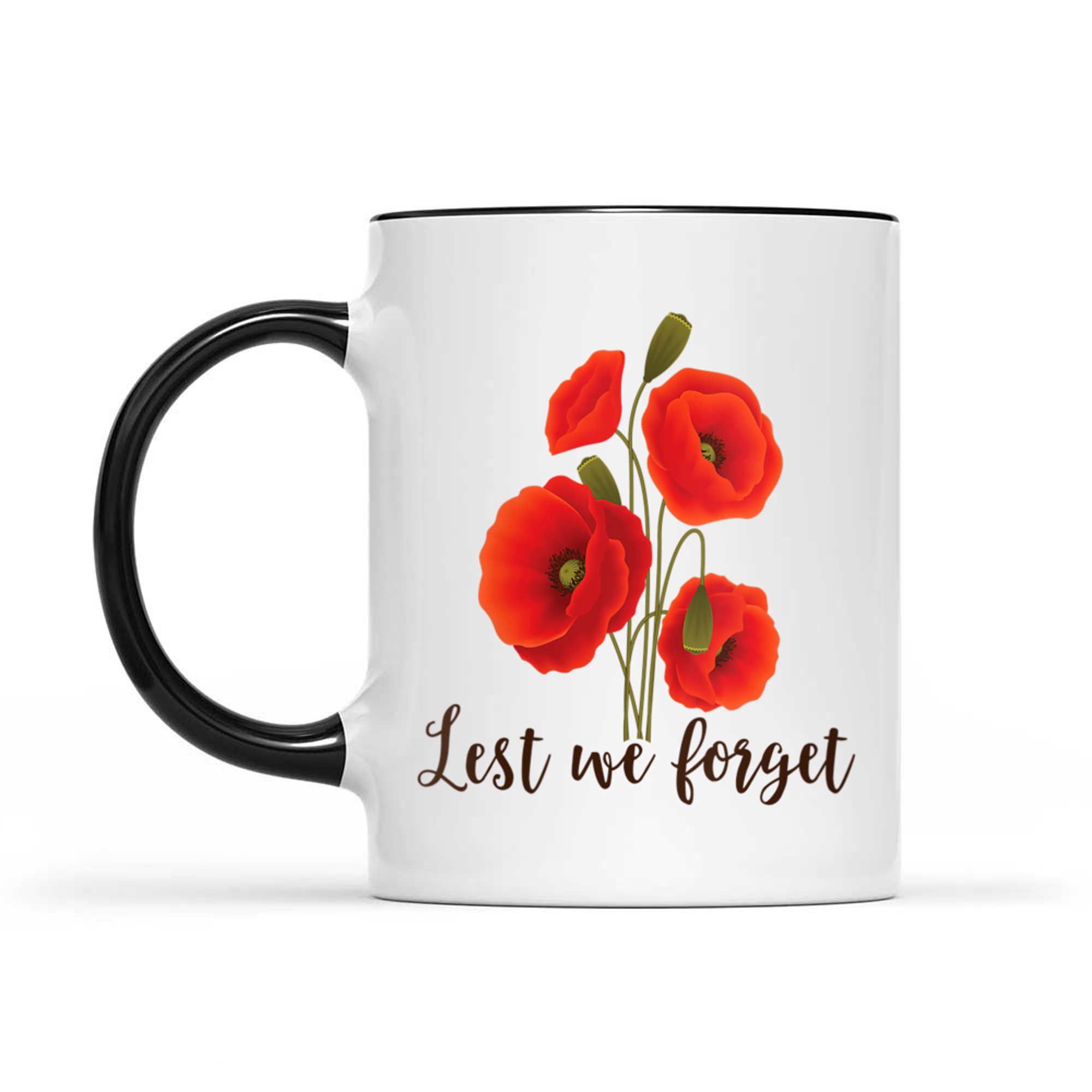 Lest We Forget Poppy Flower Remembrance Day Memorial Tribute Mug