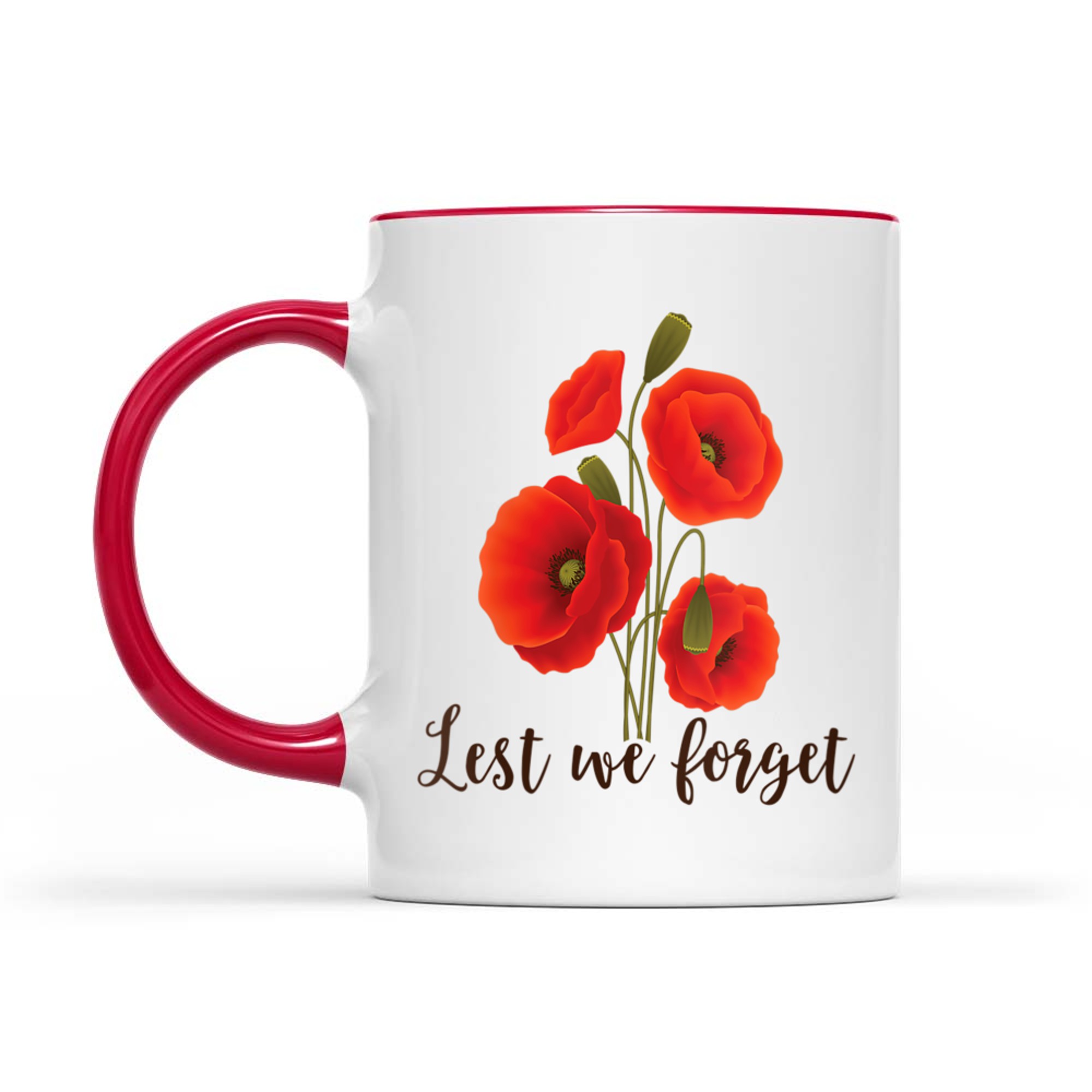 Lest We Forget Poppy Flower Remembrance Day Memorial Tribute Mug